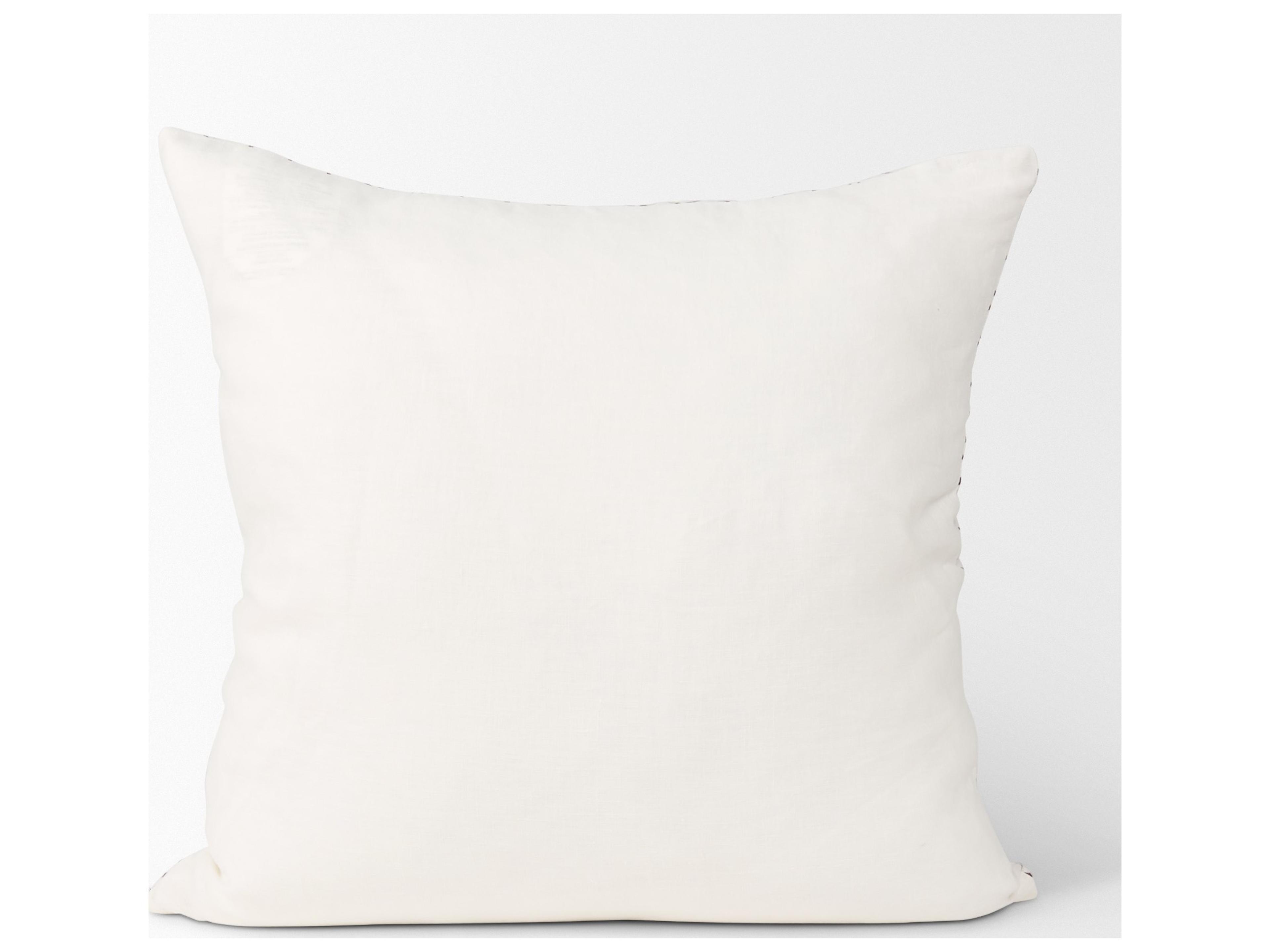 Mercana Jayden Cream w/ Merlot Print Linen Square Decorative Pillow Cover