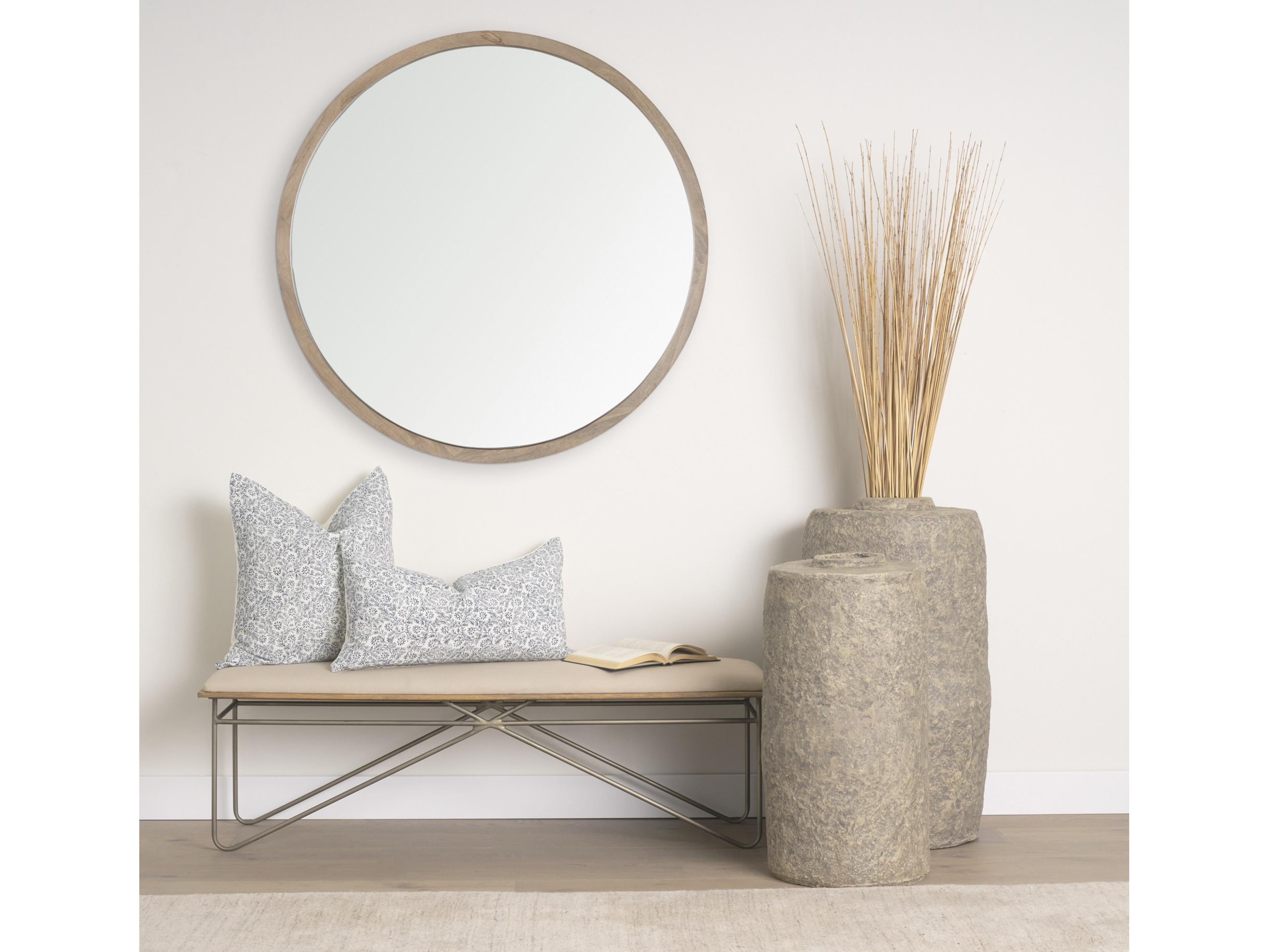 Mercana Jayne Cream w/ Indigo Print Linen Lumbar Decorative Pillow Cover