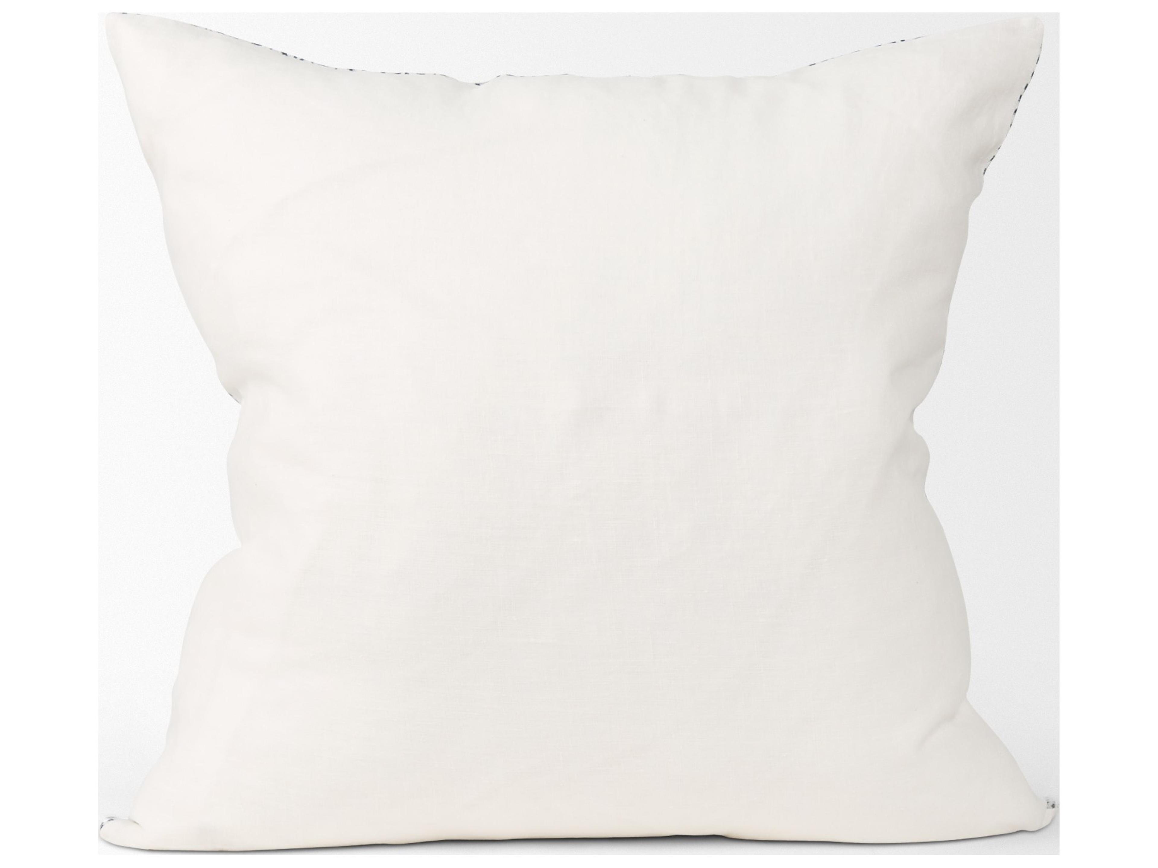 Mercana Jennelle Cream w/ Indigo Print Linen Square Decorative Pillow Cover