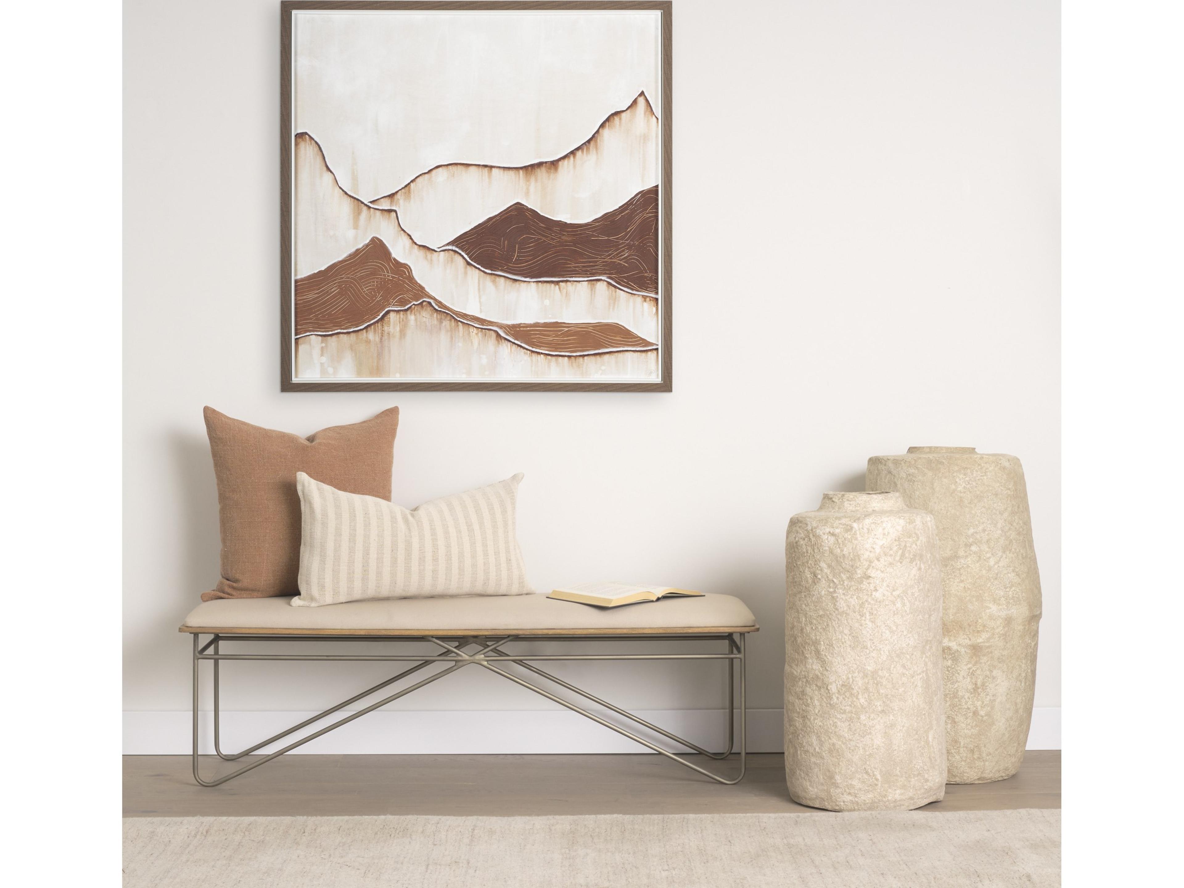 Mercana Jace Cream w/ Beige Stripe Lumbar Decorative Pillow Cover