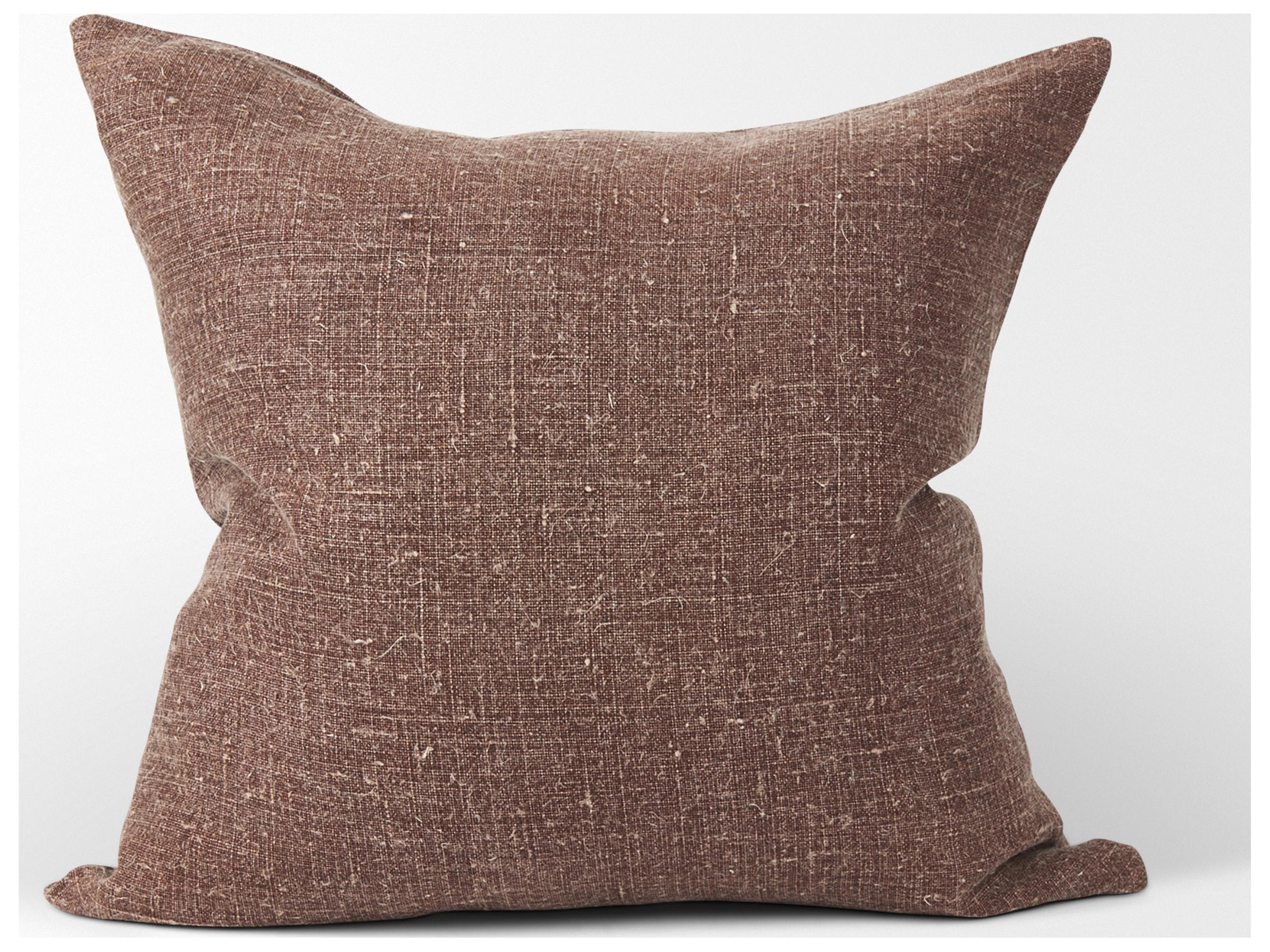 Mercana Jack Brown Linen Square Decorative Pillow Cover
