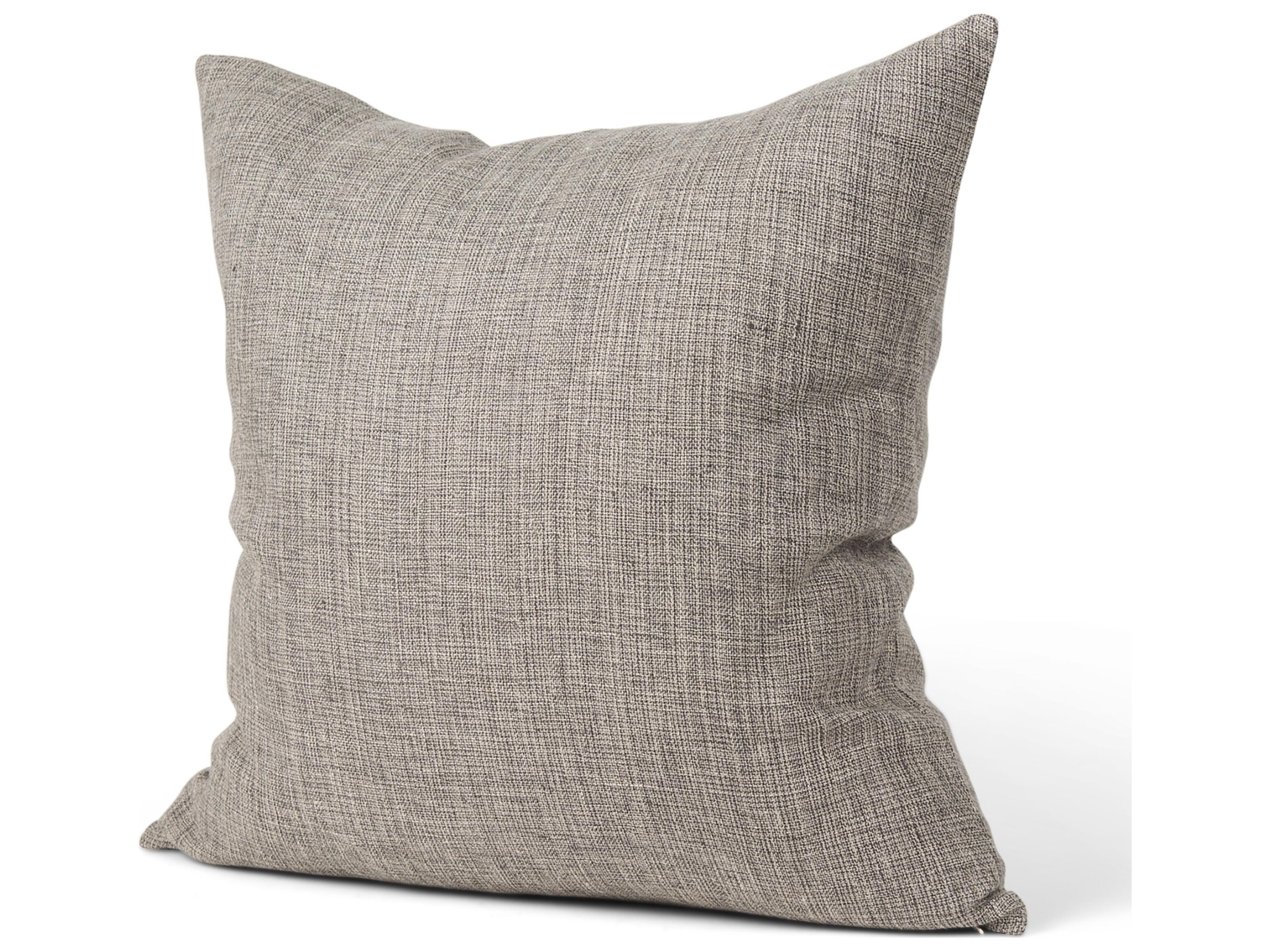 Jacklyn Grey Linen Square Decorative Pillow Cover