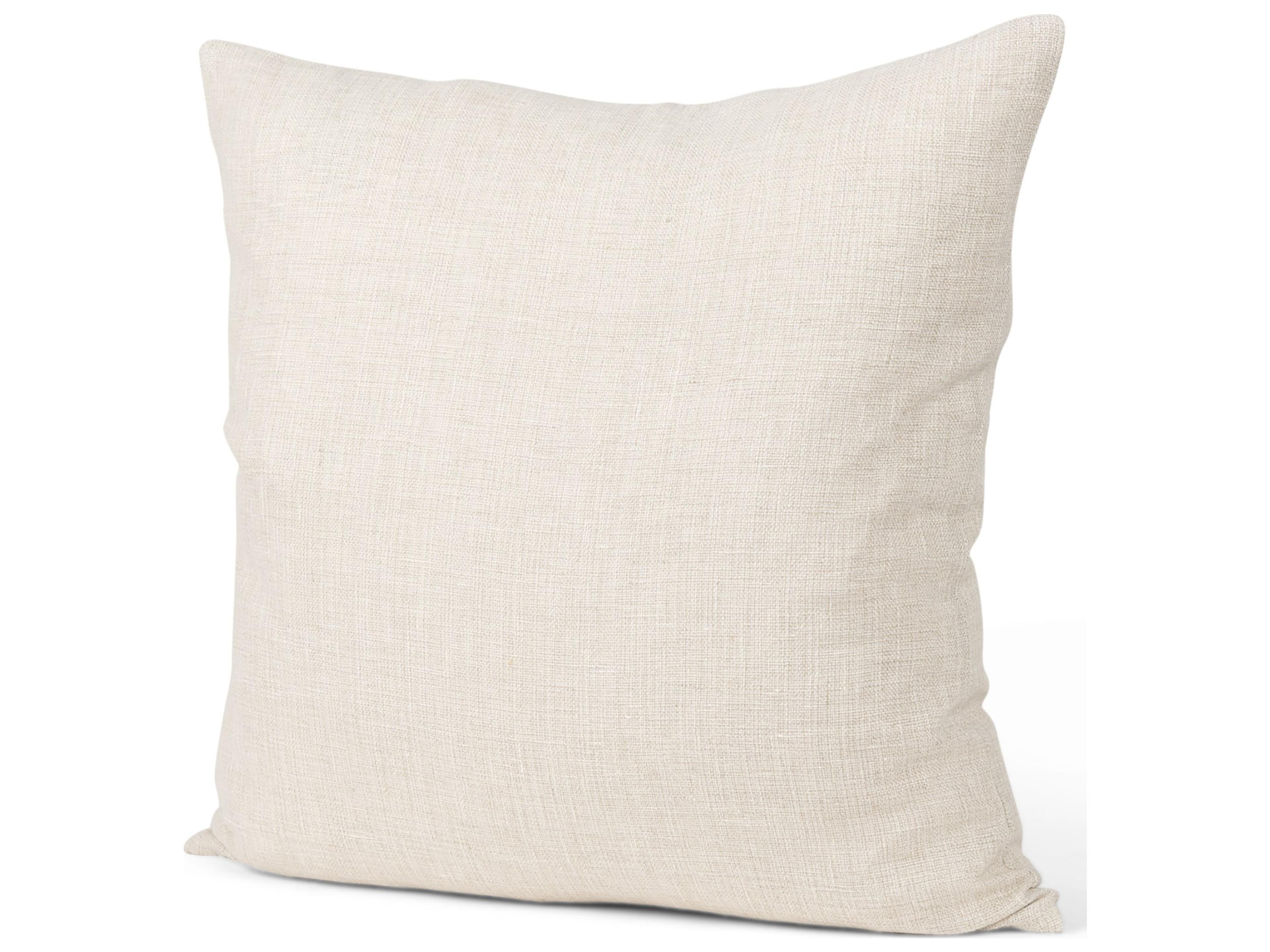 Jacklyn Cream Linen Square Decorative Pillow Cover