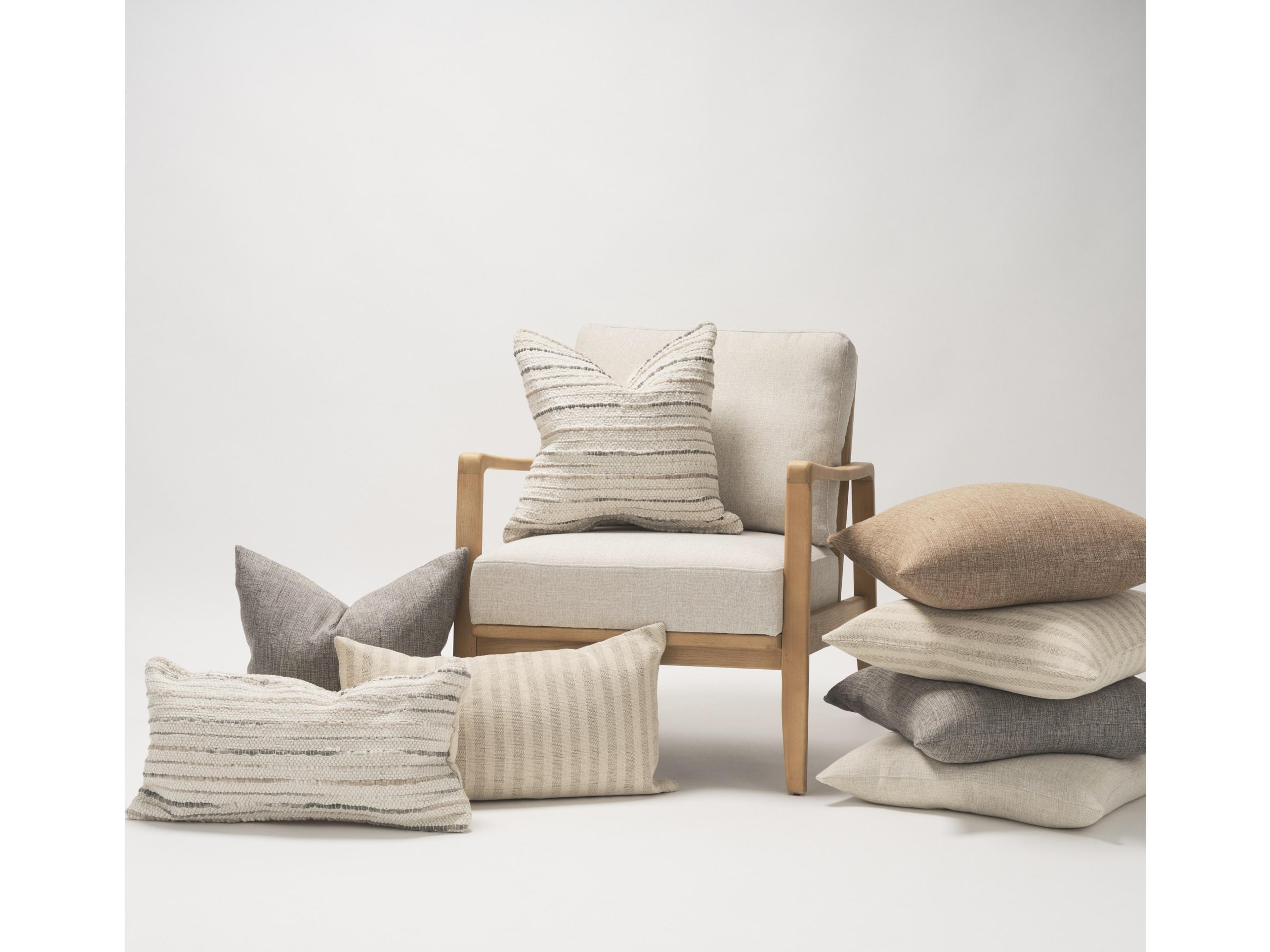 Mercana Jacklyn Cream Linen Square Decorative Pillow Cover