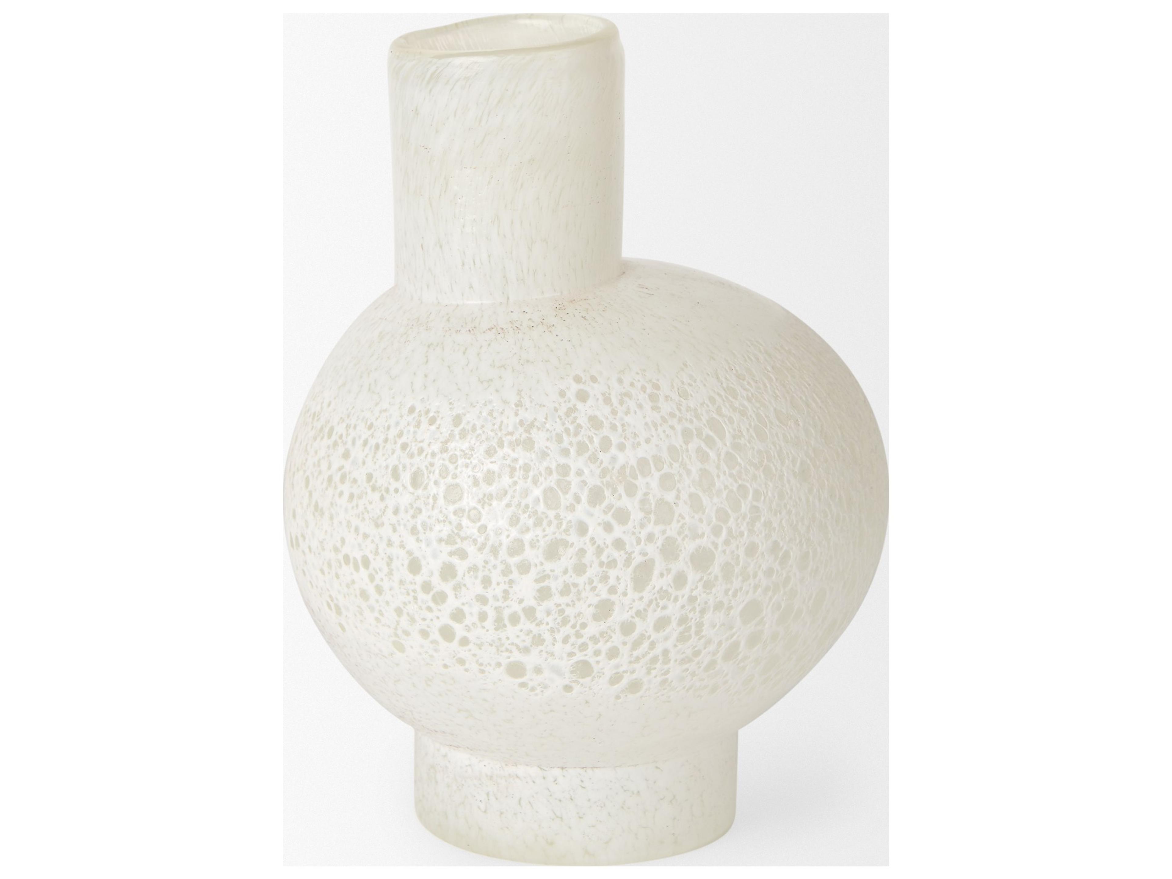 Mercana Heket Short White Glass Vase