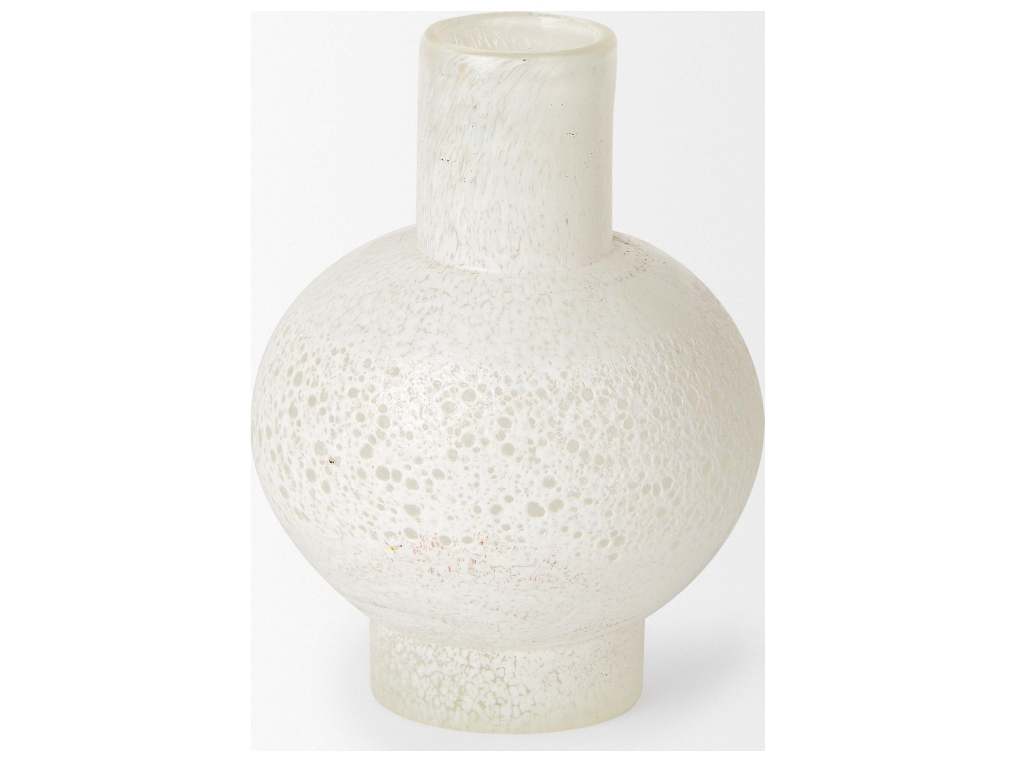 Mercana Heket Short White Glass Vase