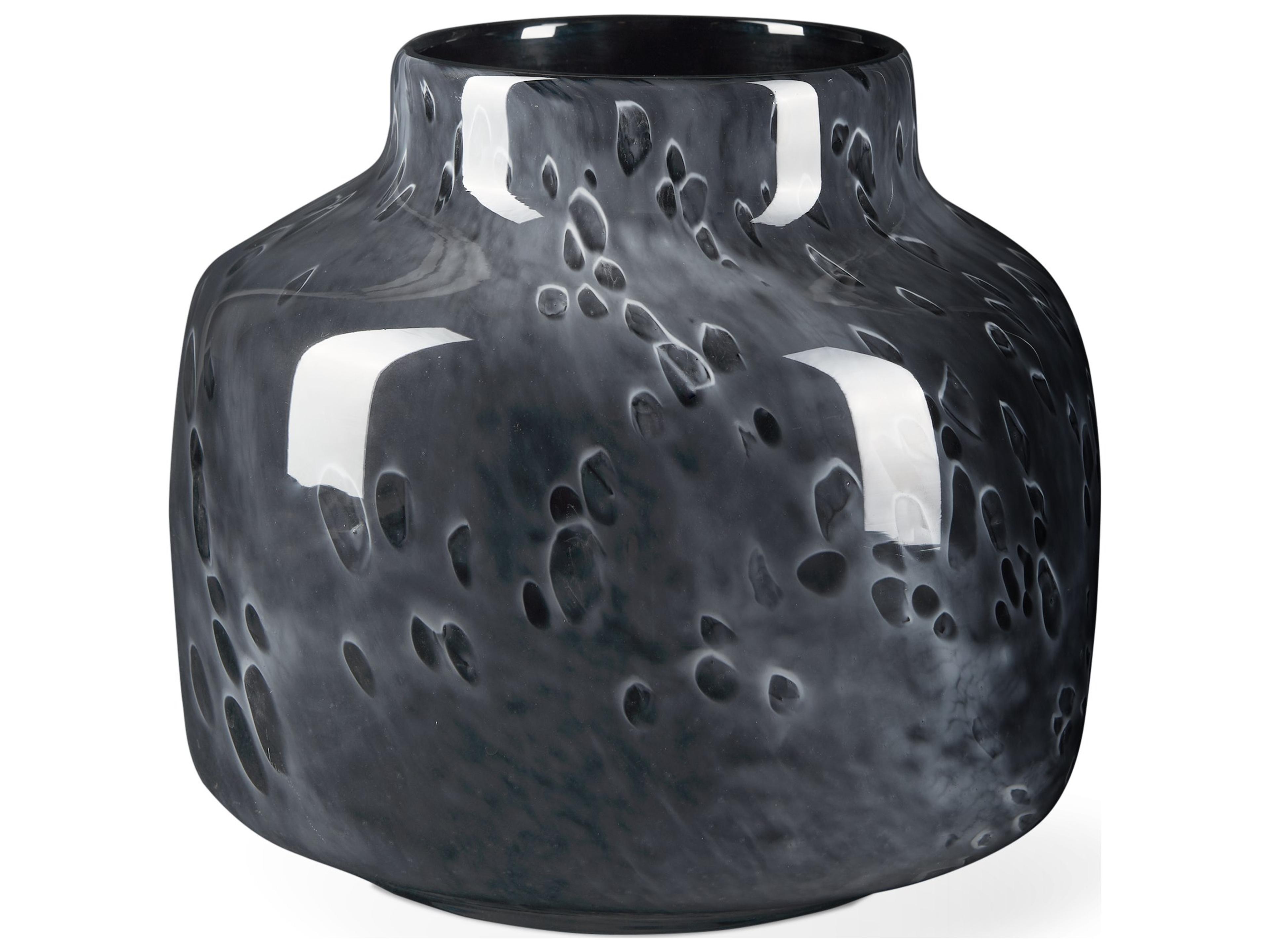 Masai Small Black Mottled Glass Vase