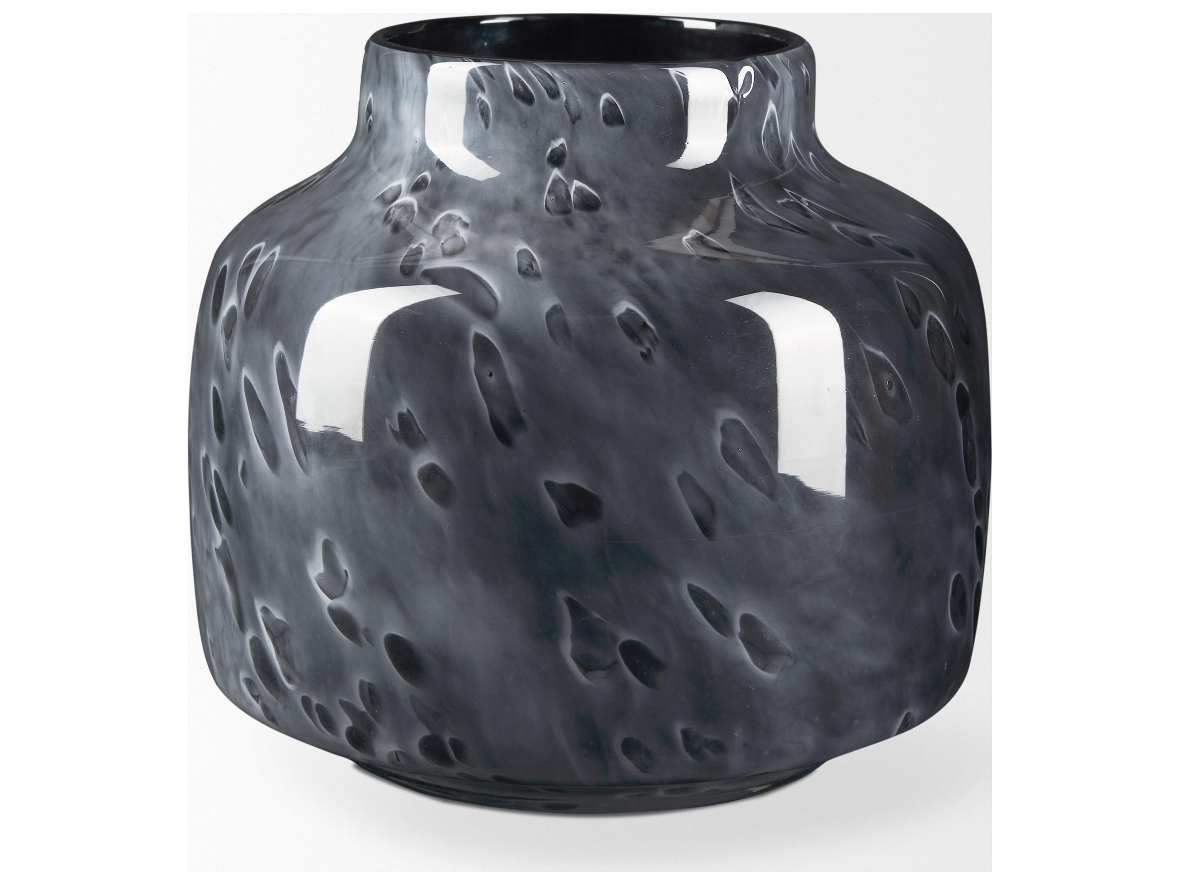 Mercana Masai Small Black Mottled Glass Vase