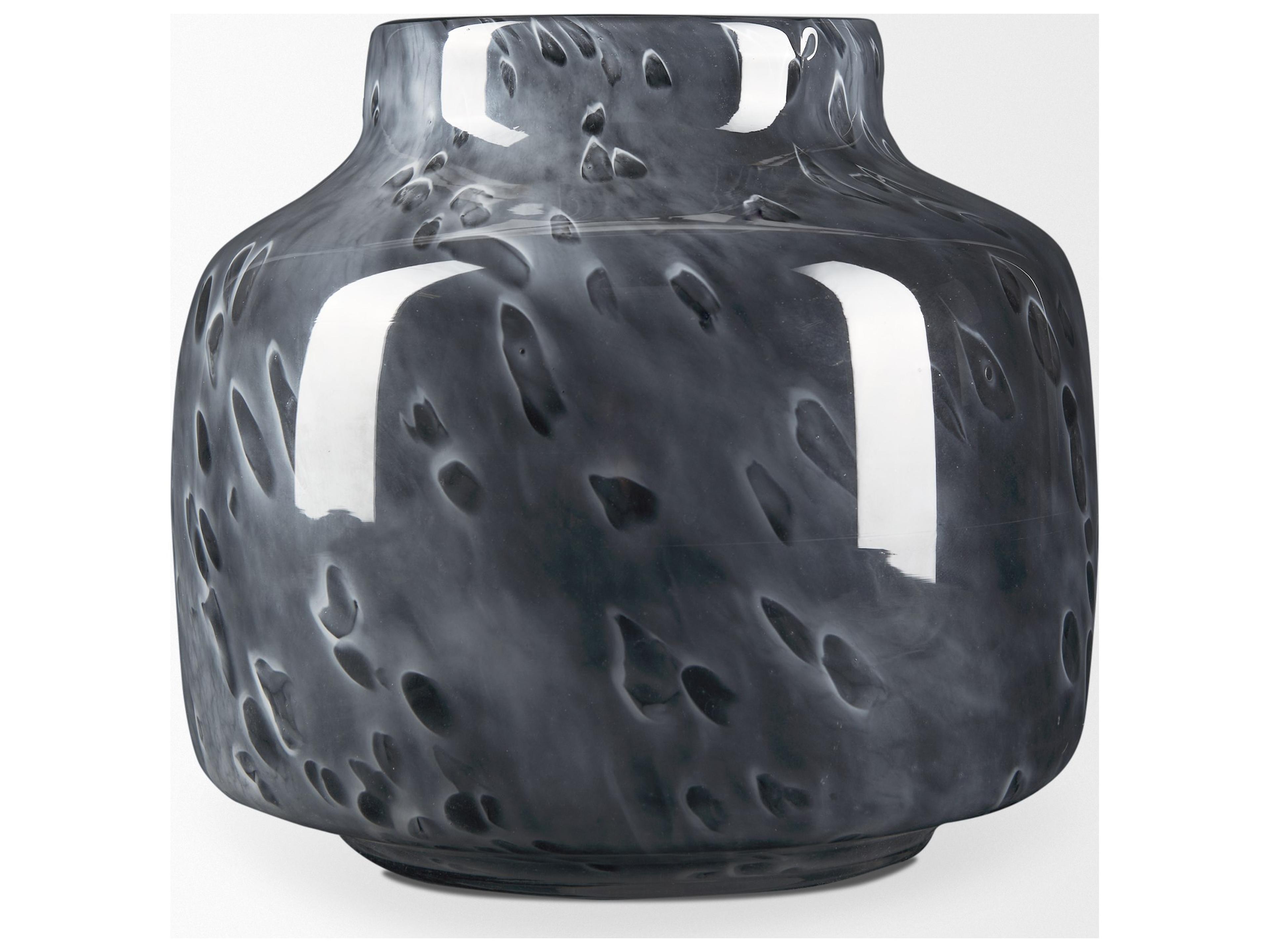 Mercana Masai Small Black Mottled Glass Vase