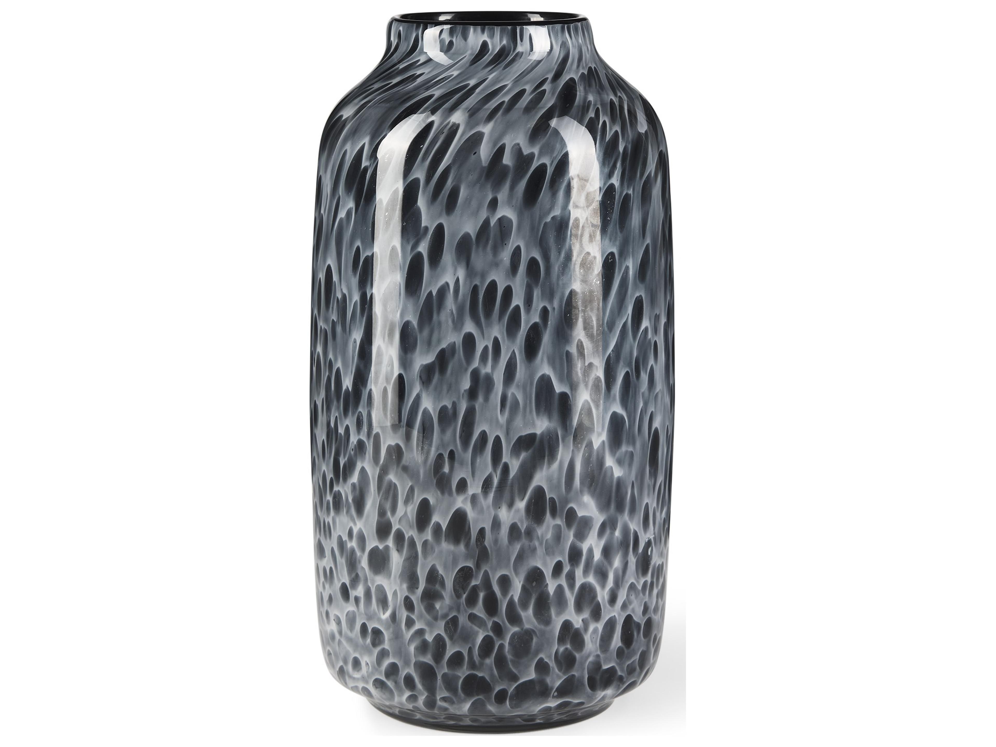 Masai Medium Black Mottled Glass Vase