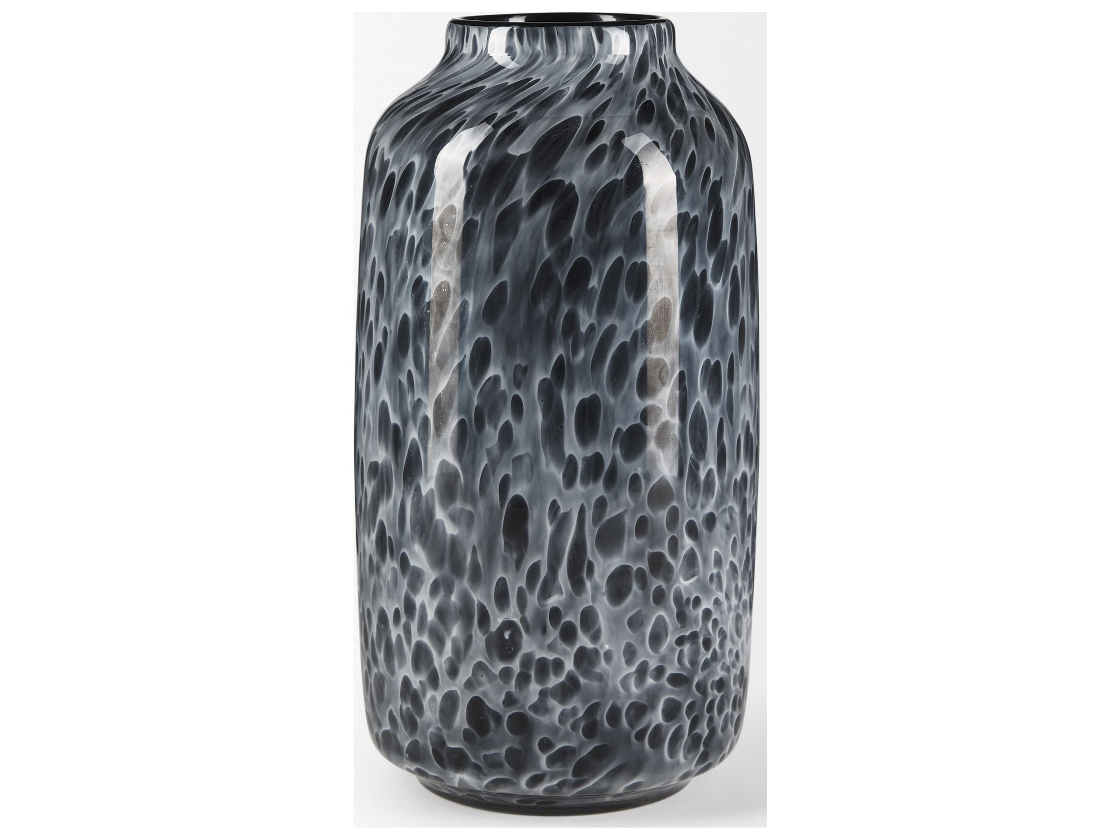 Mercana Masai Medium Black Mottled Glass Vase