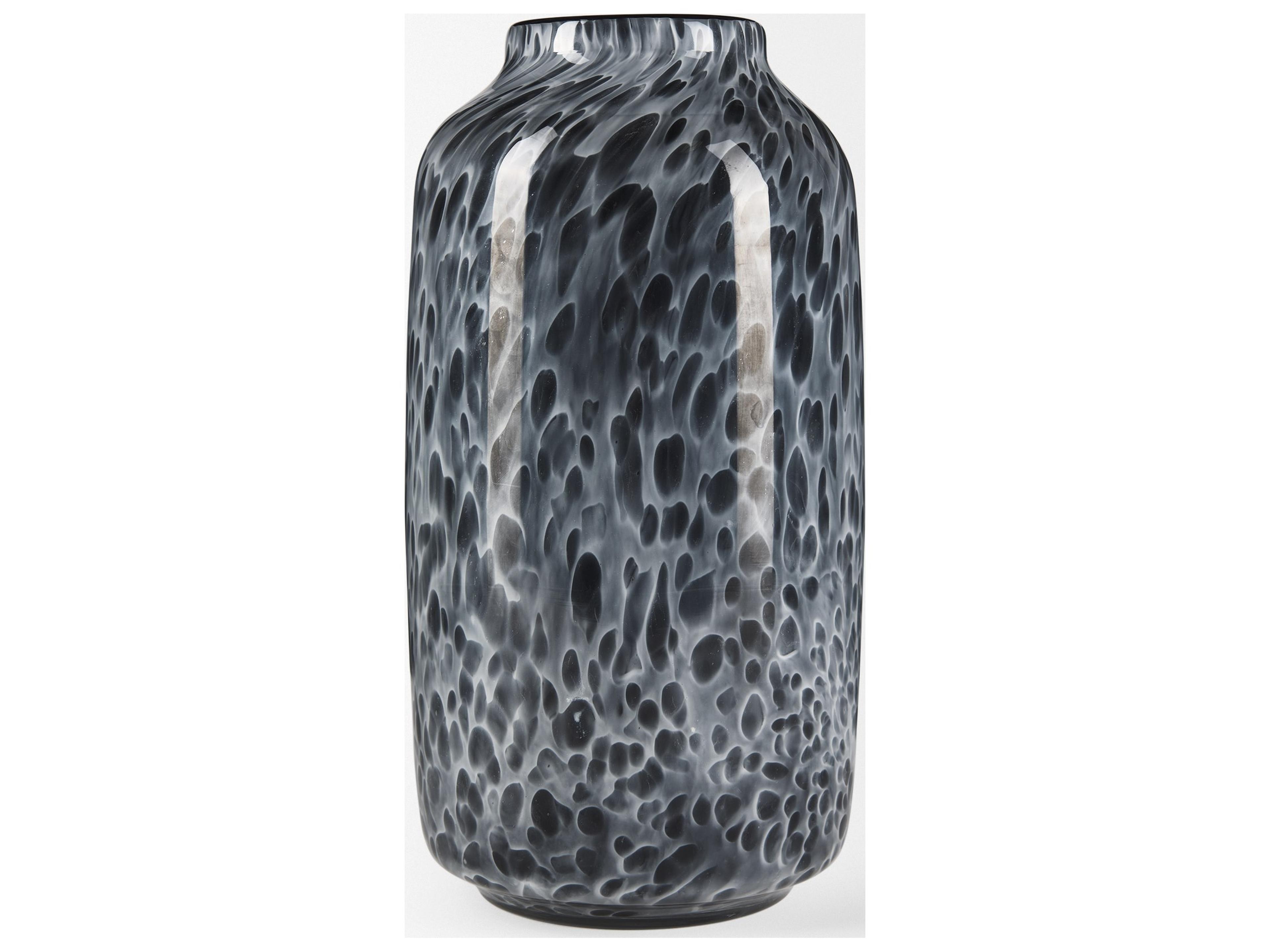 Mercana Masai Medium Black Mottled Glass Vase