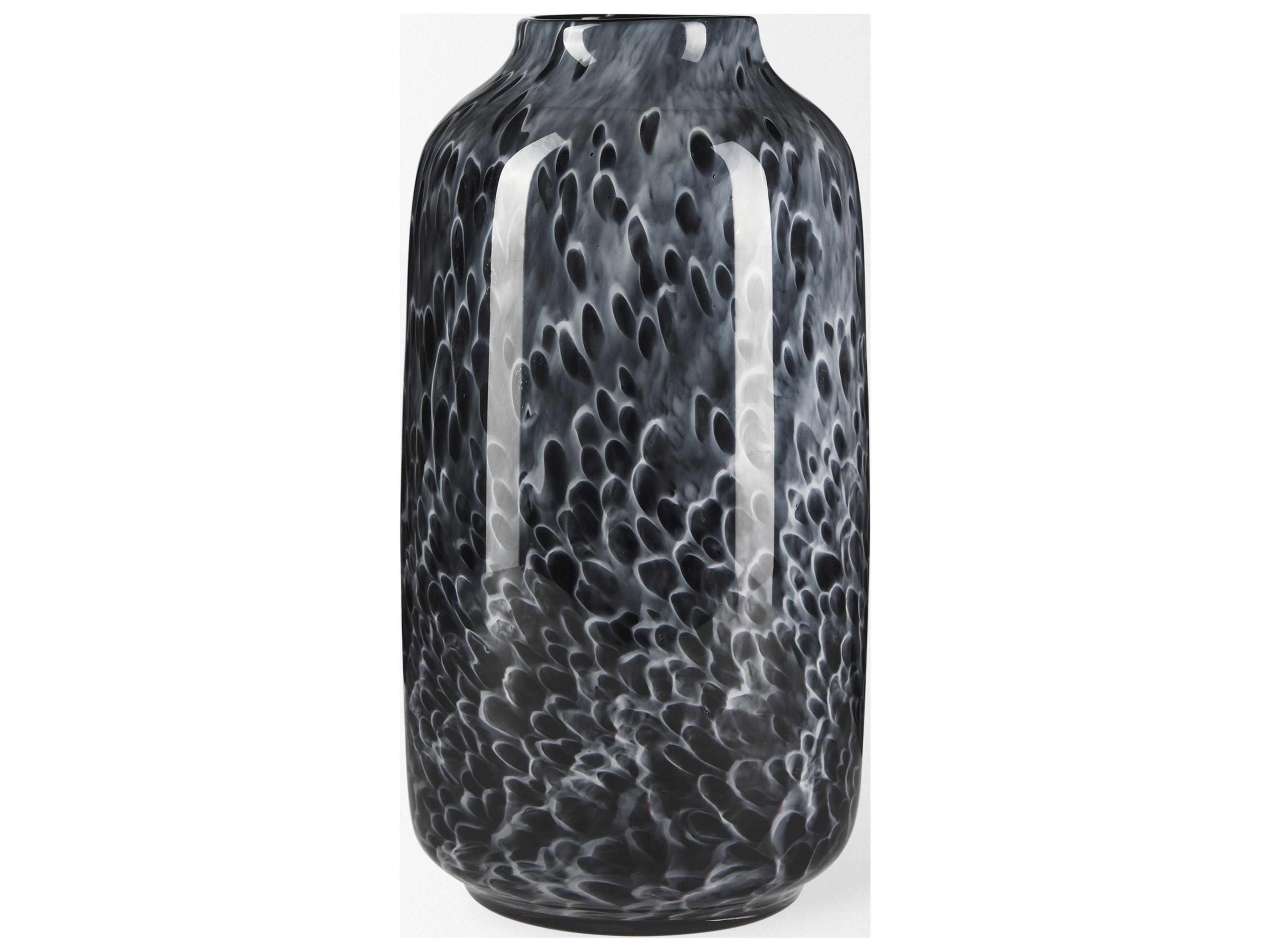 Mercana Masai Large Black Mottled Glass Vase