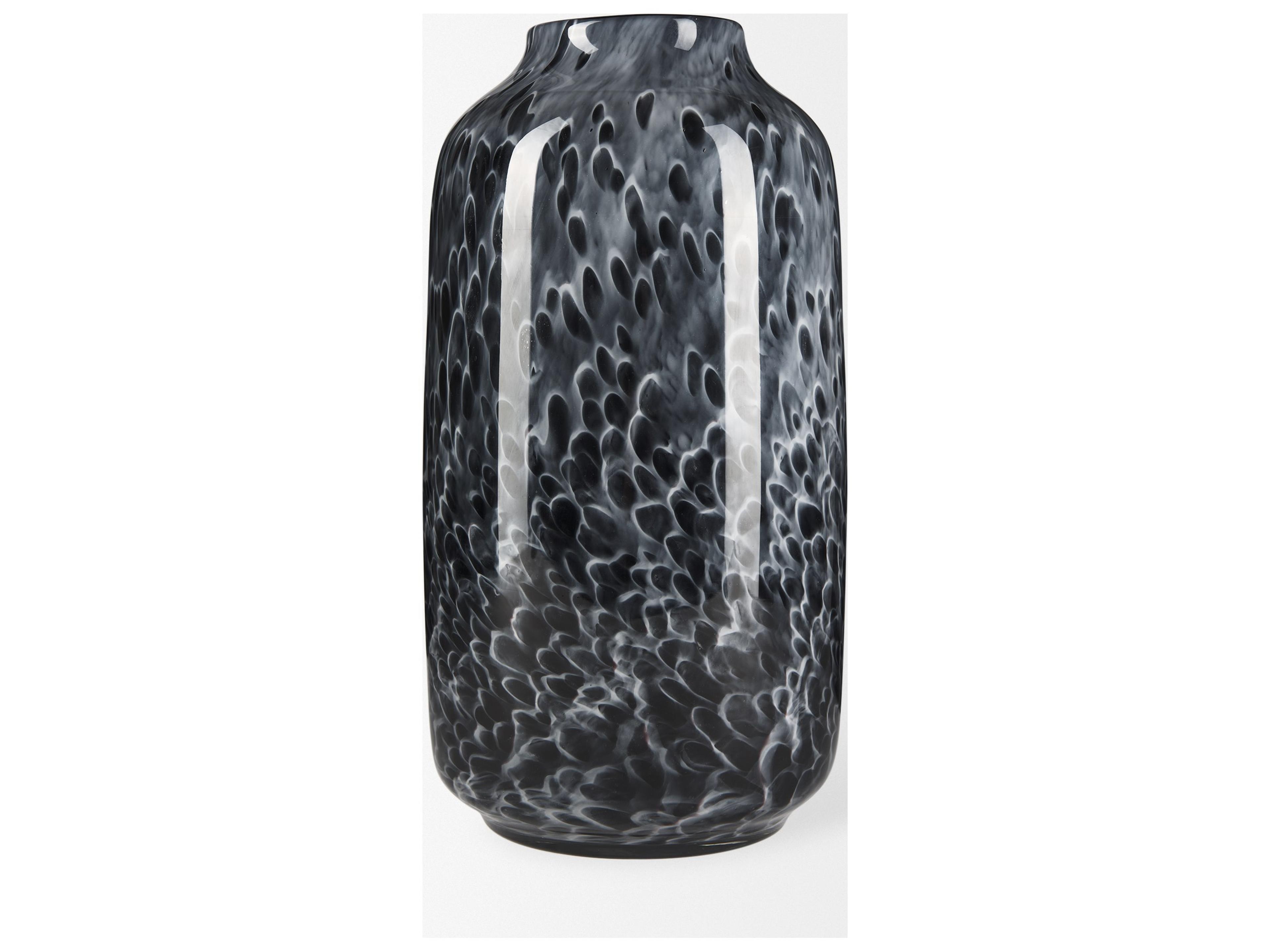 Mercana Masai Large Black Mottled Glass Vase