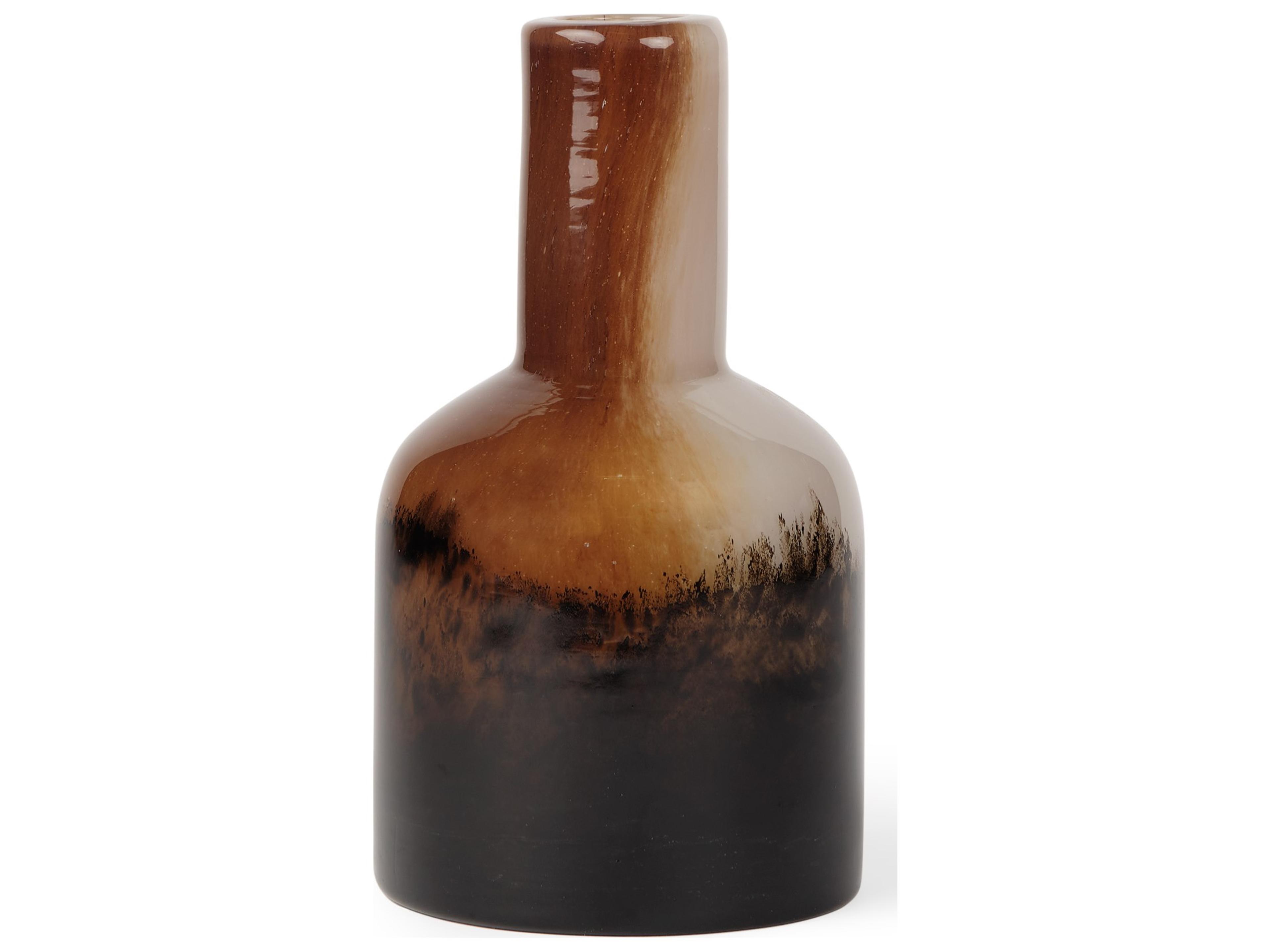 Marans Short Amber Multi-Color Glass Vase