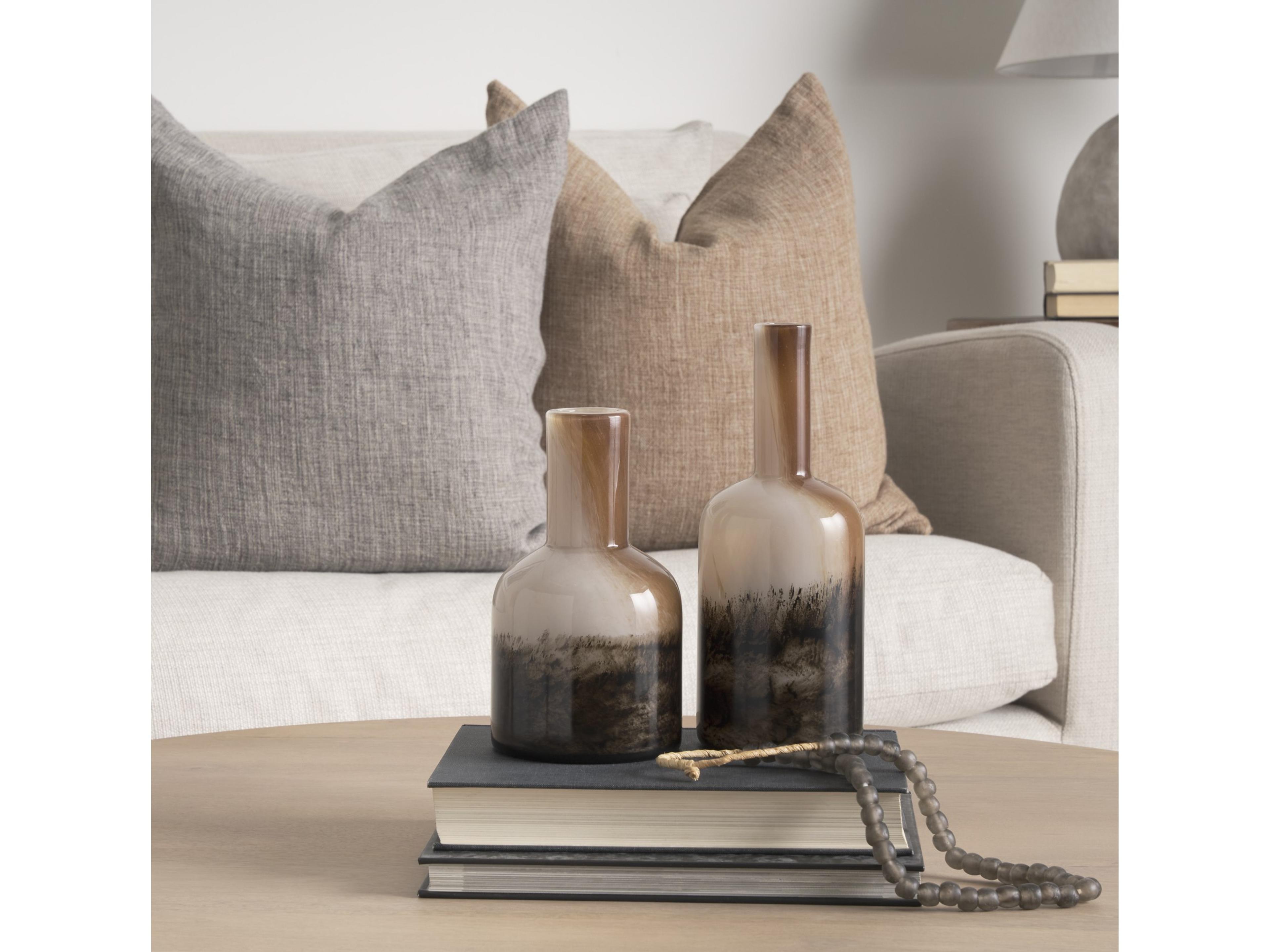 Mercana Marans Tall Amber Multi-Color Glass Vase