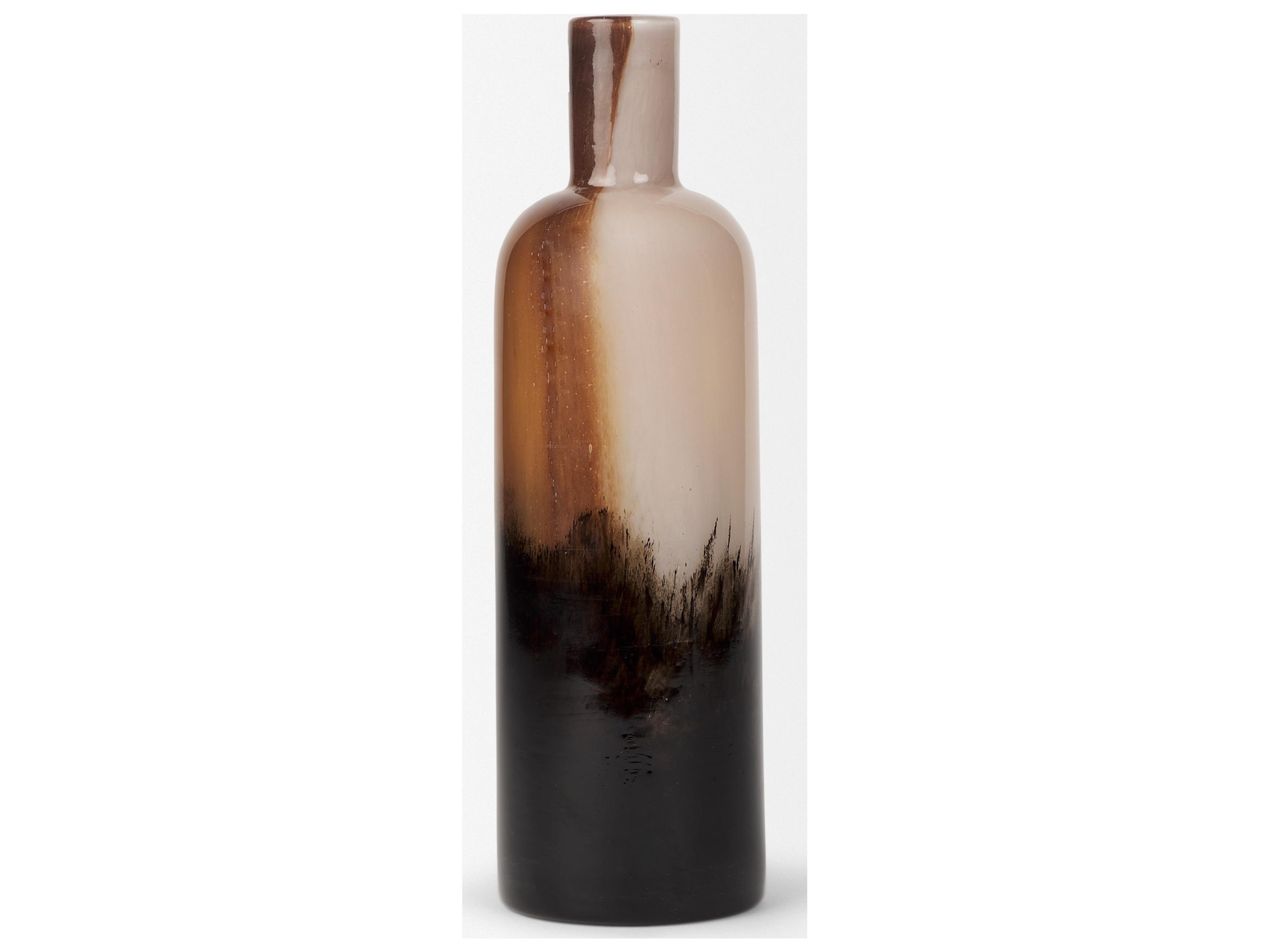 Mercana Marans Tall Amber Multi-Color Glass Vase