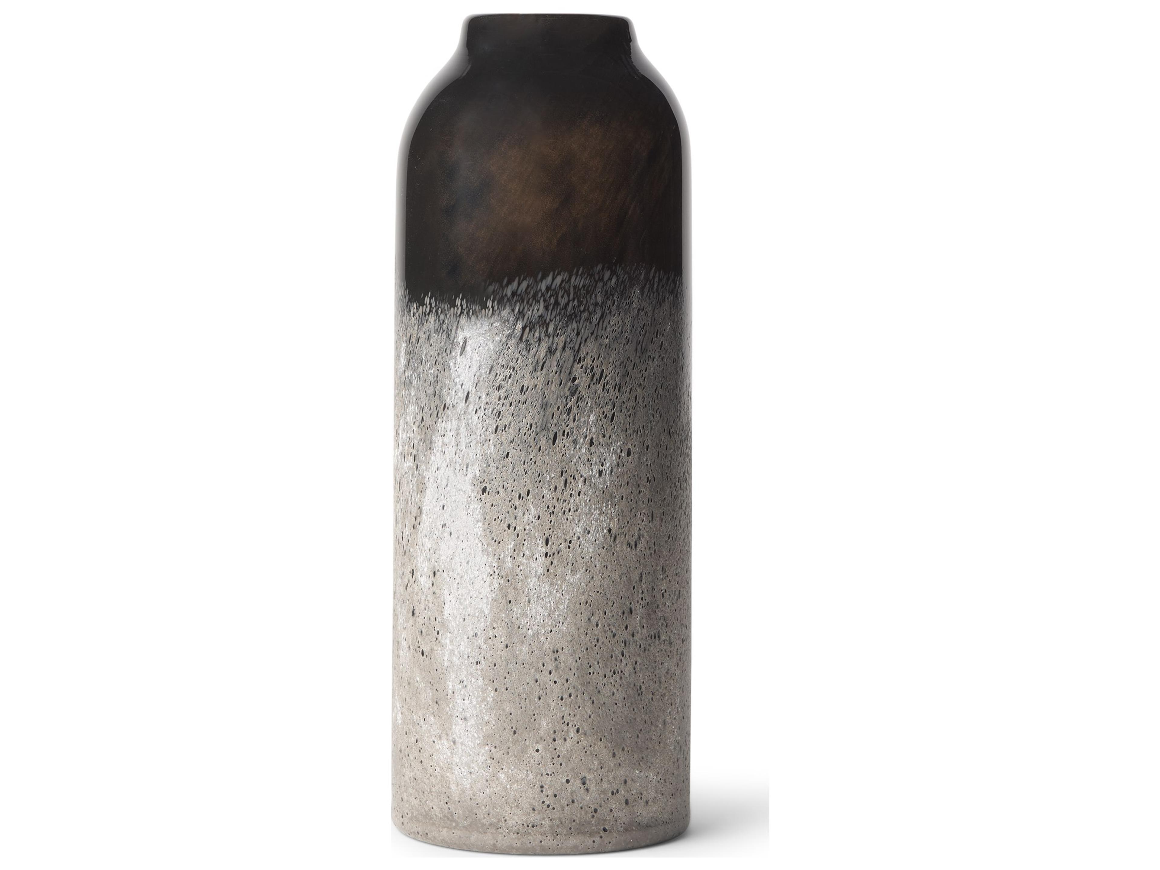 Emu Tall Black w/ Gray Vase