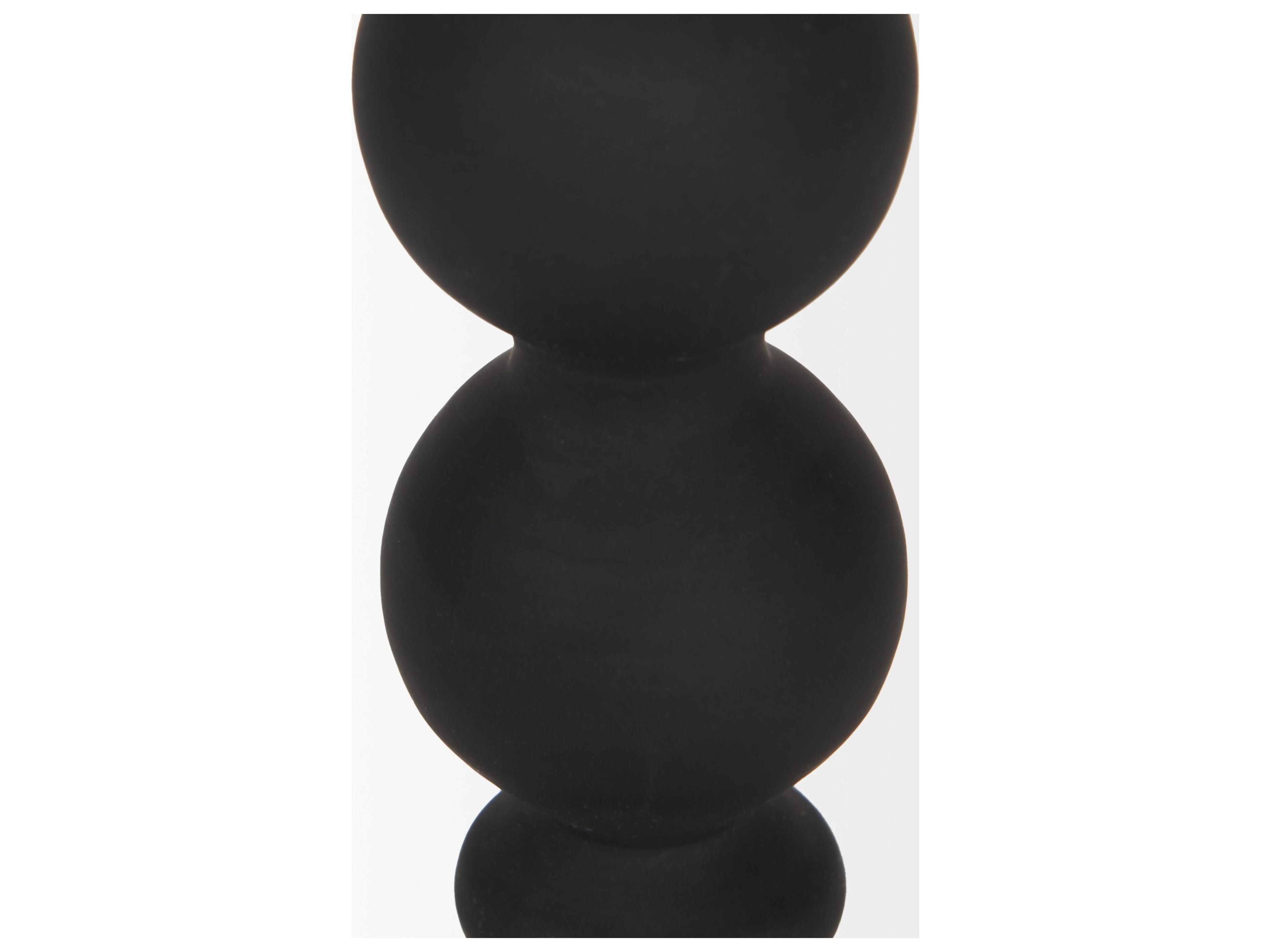 Mercana Haute Small Matte Black Blown Glass Candlestick