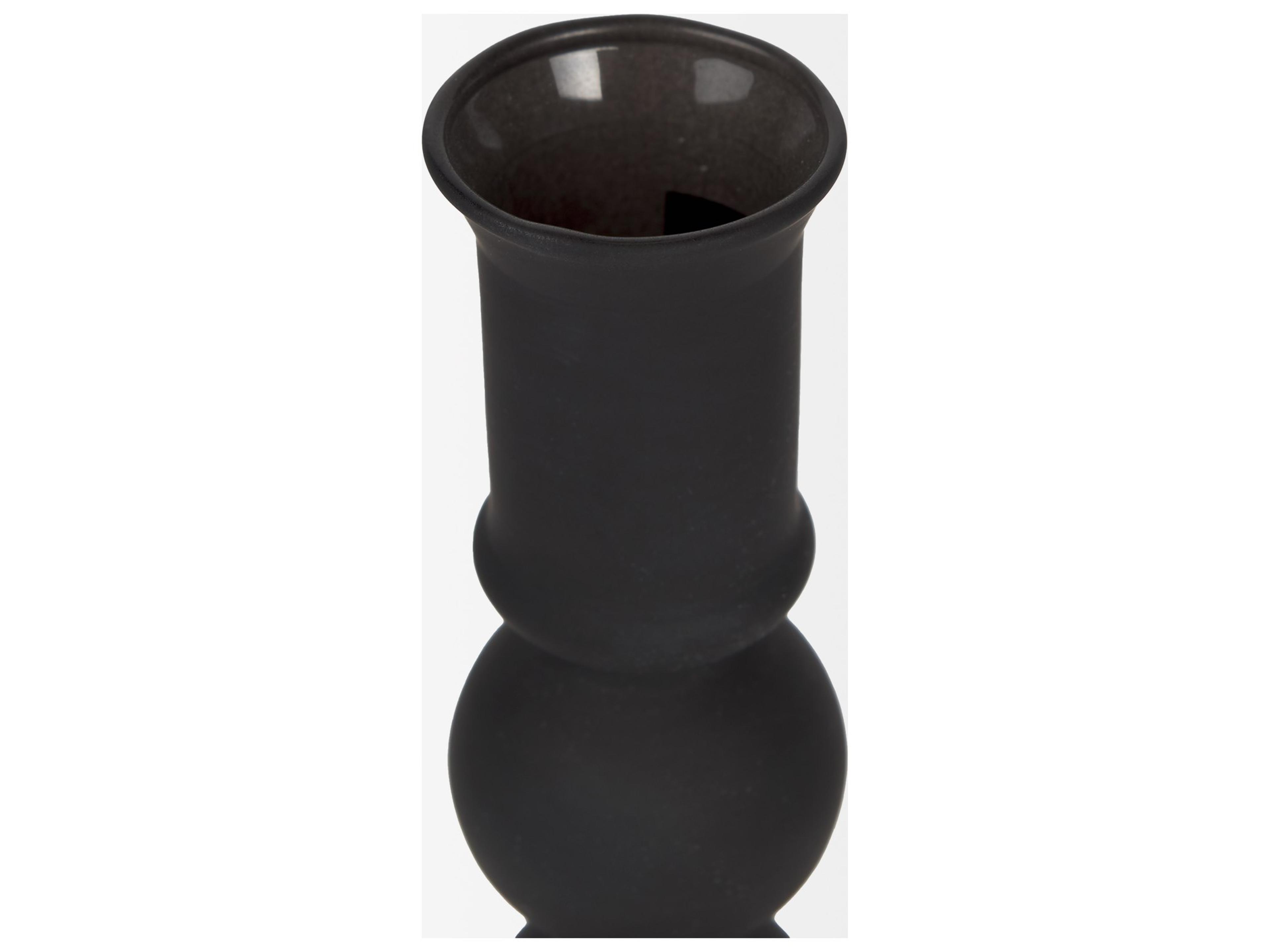 Mercana Haute Small Matte Black Blown Glass Candlestick