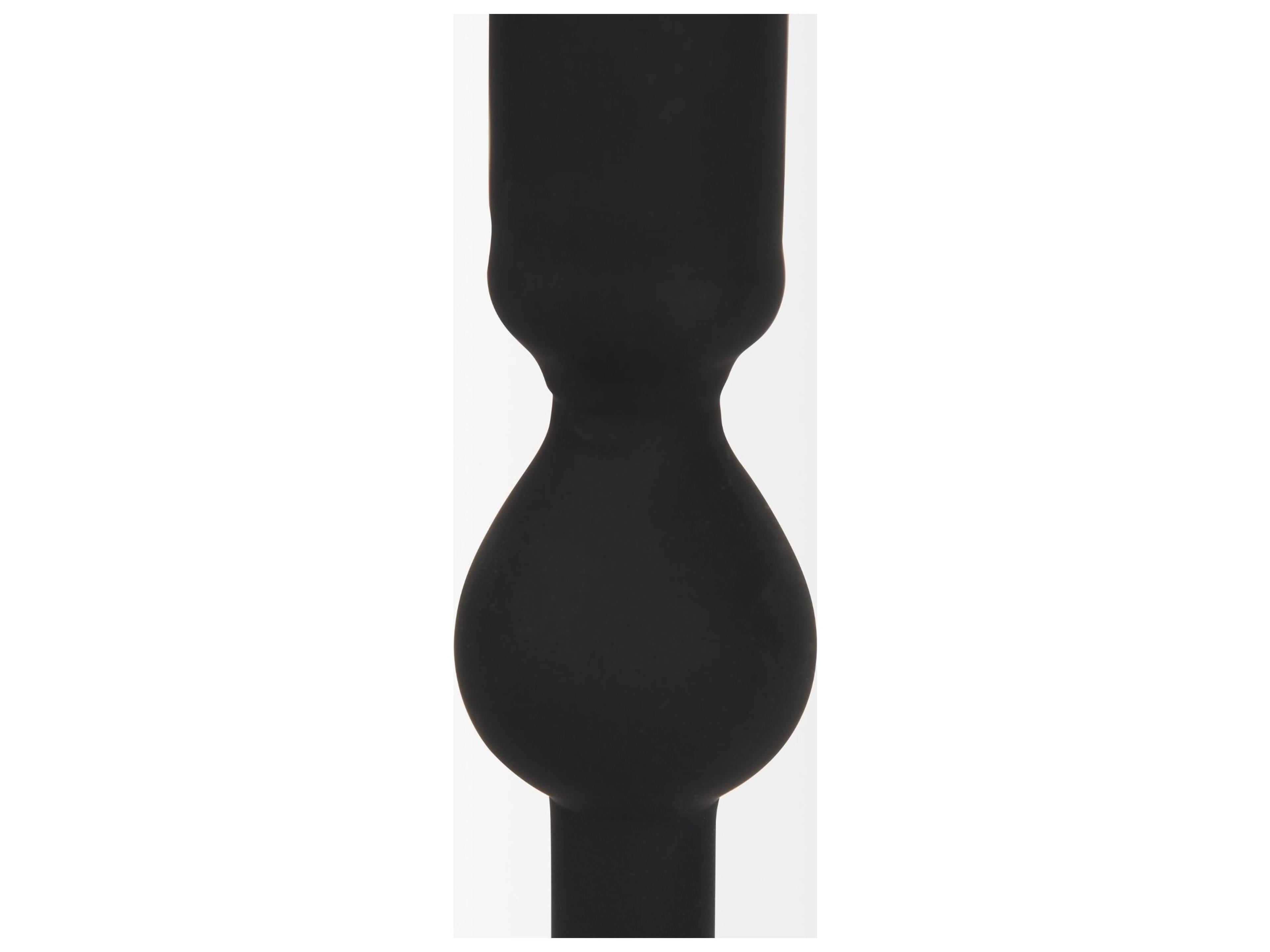 Mercana Haute Medium Matte Black Blown Glass Candlestick
