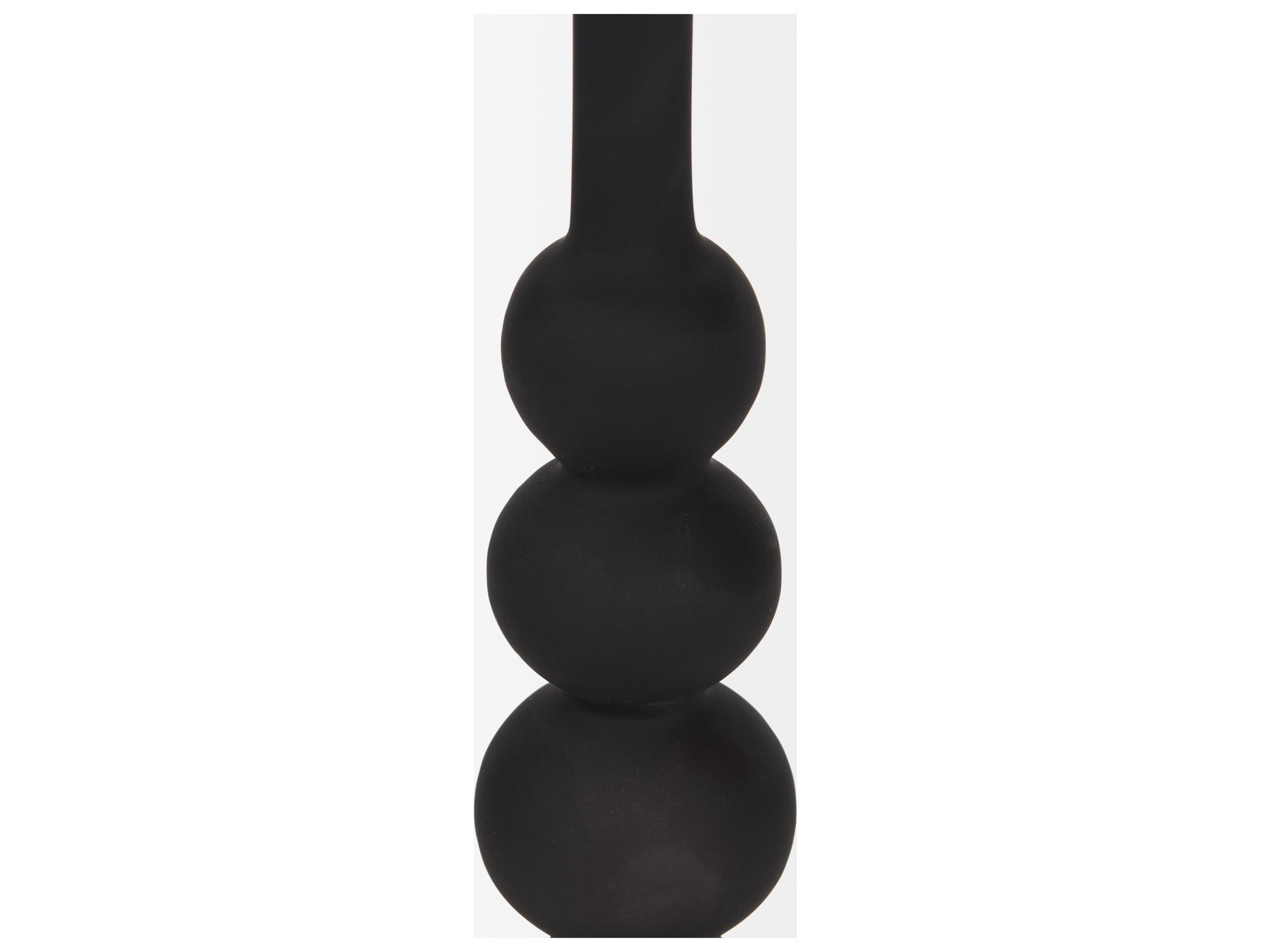Mercana Haute Large Matte Black Blown Glass Candlestick
