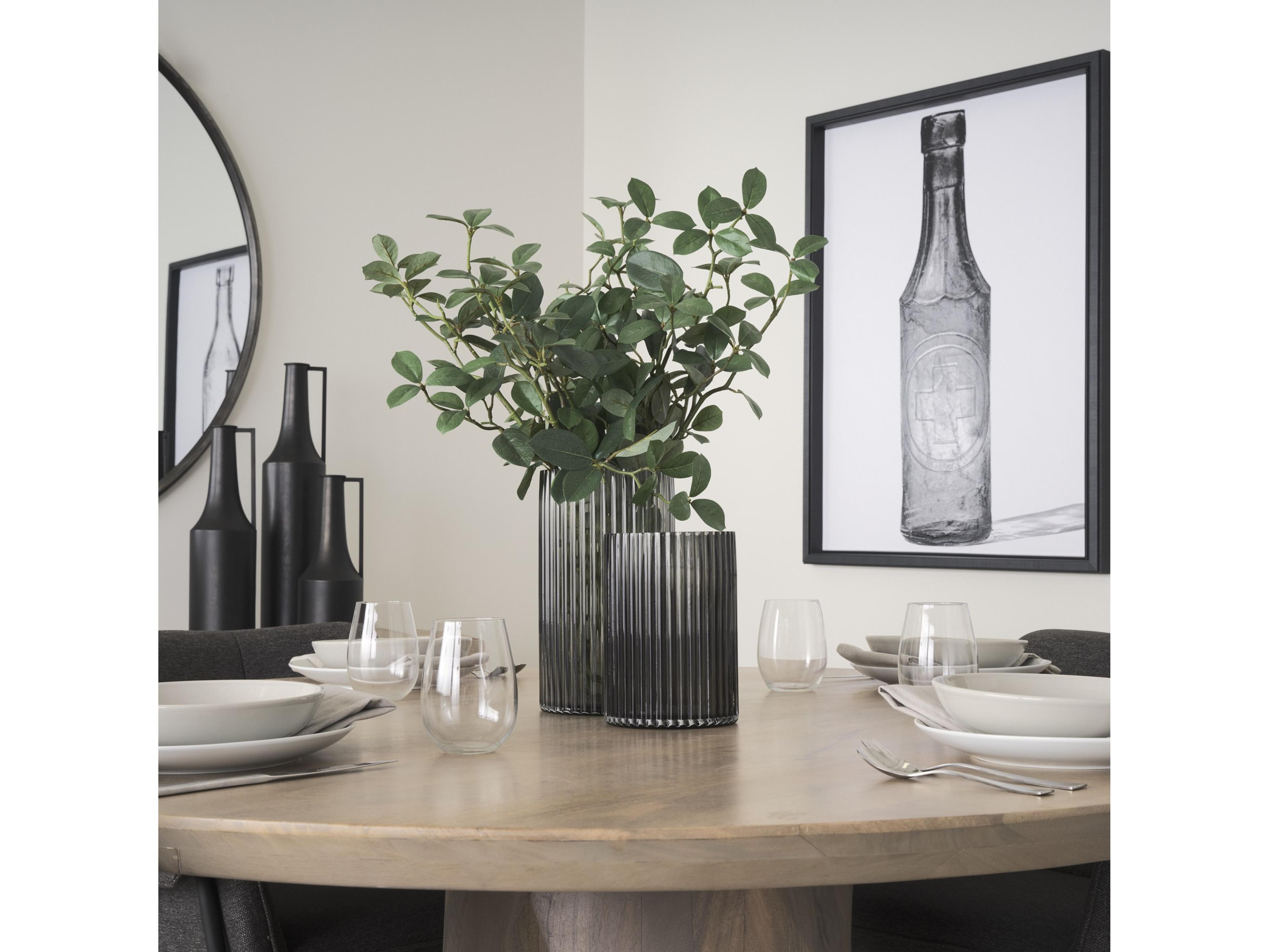 Mercana Dawn Short Smokey Black Glass Vase