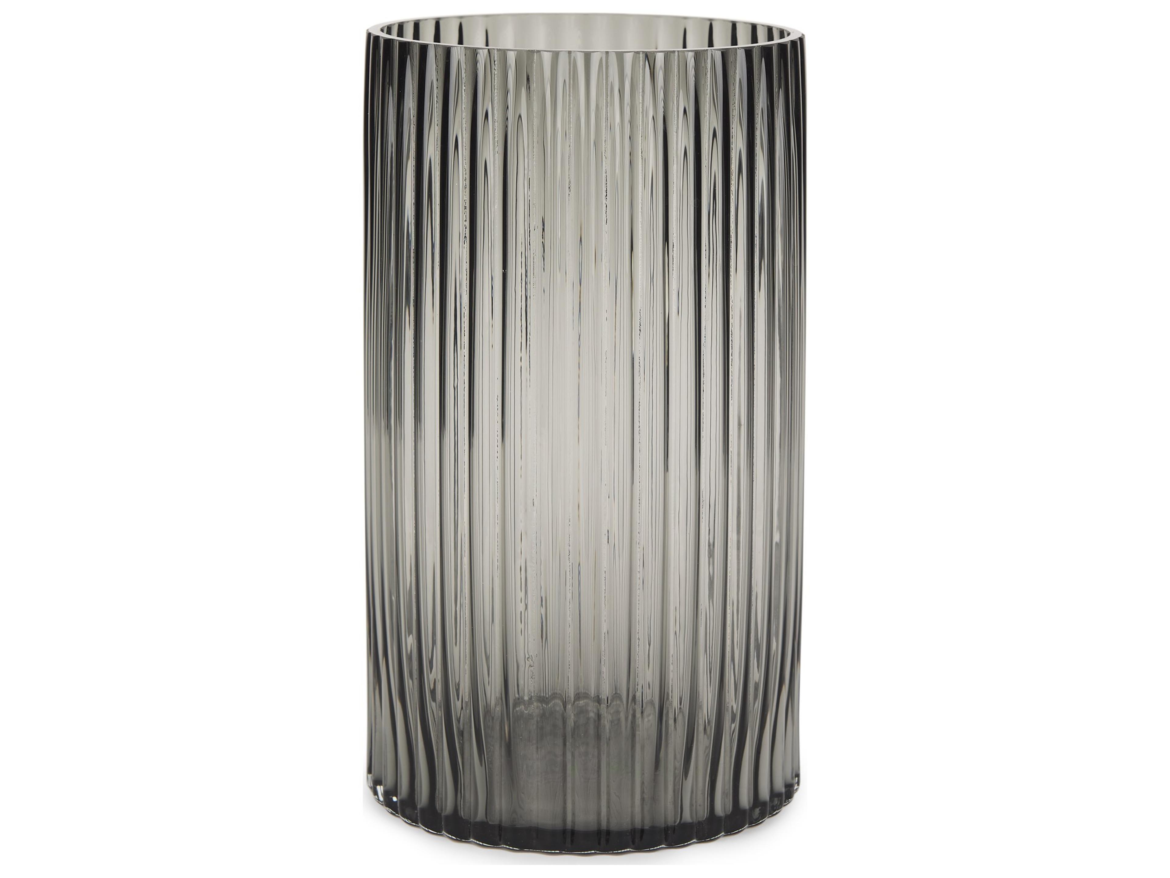 Dawn Tall Smokey Black Glass Vase