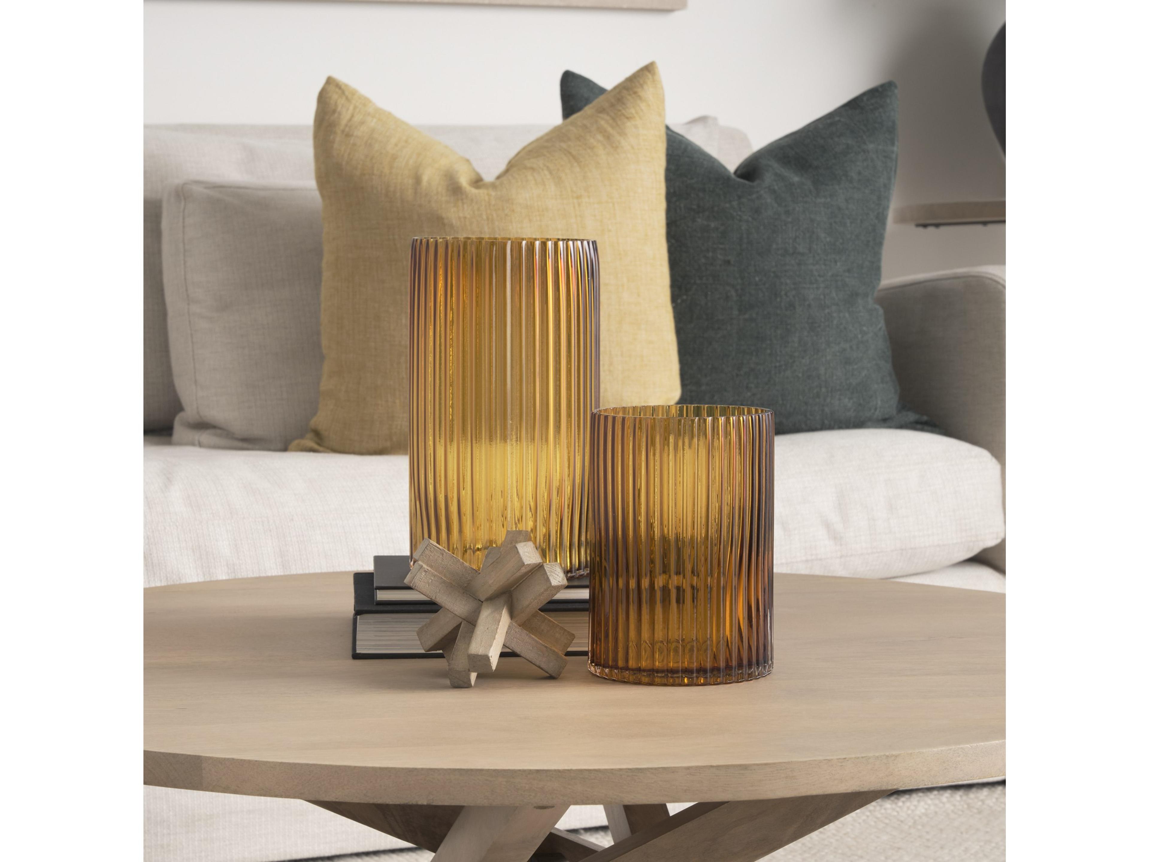 Mercana Dawn Short Amber Glass Vase