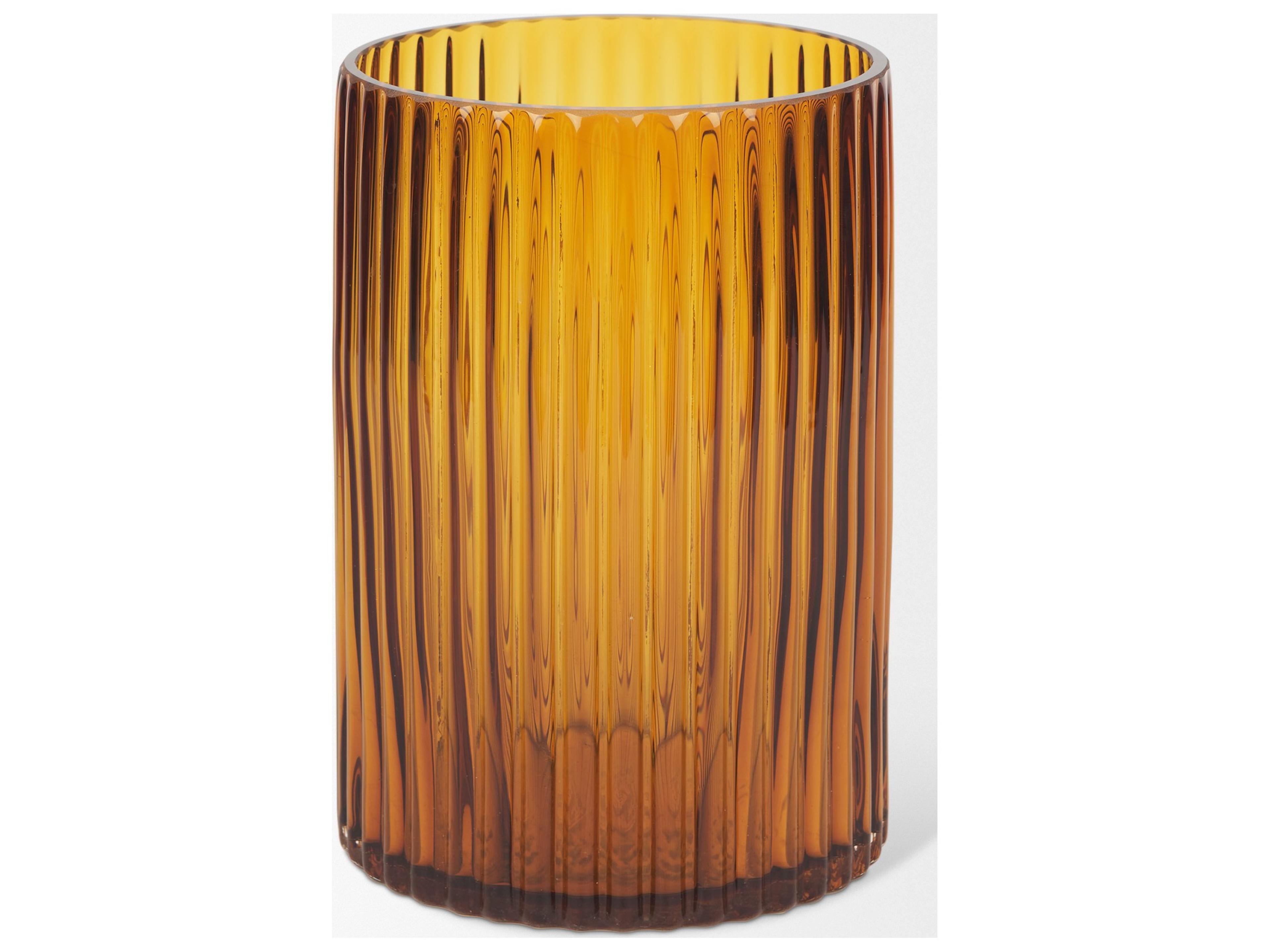Mercana Dawn Short Amber Glass Vase