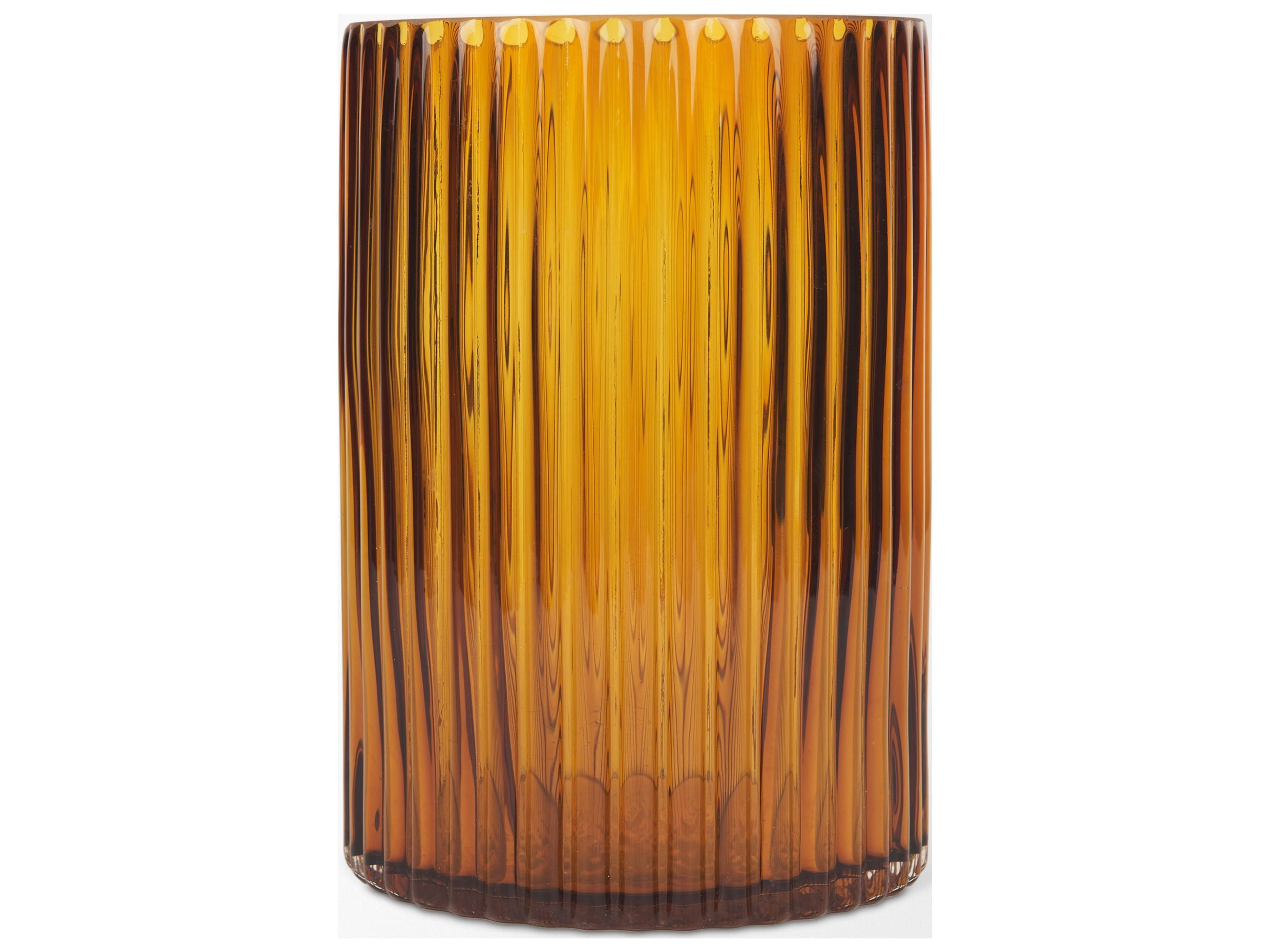 Mercana Dawn Short Amber Glass Vase