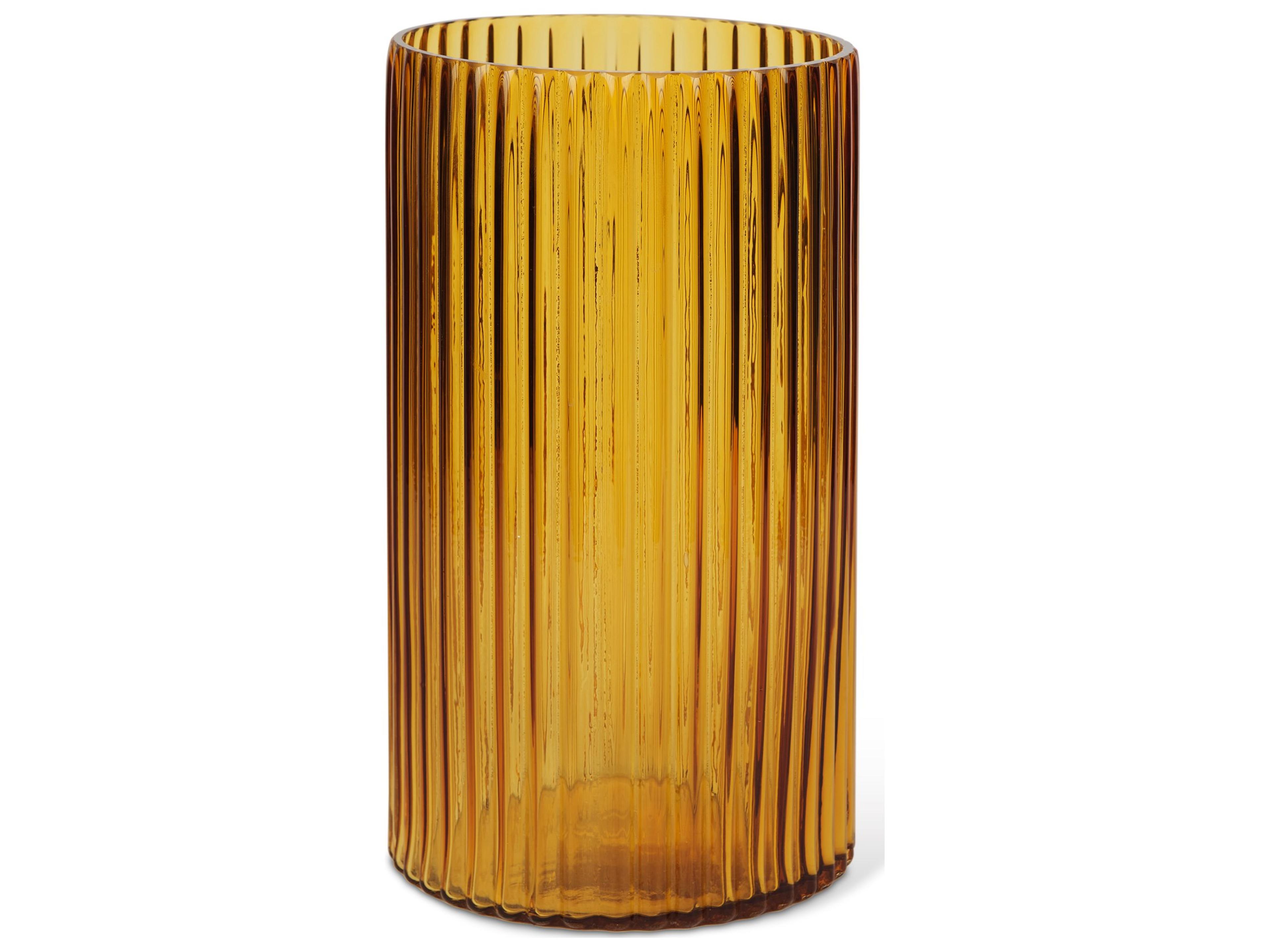 Dawn Tall Amber Glass Vase