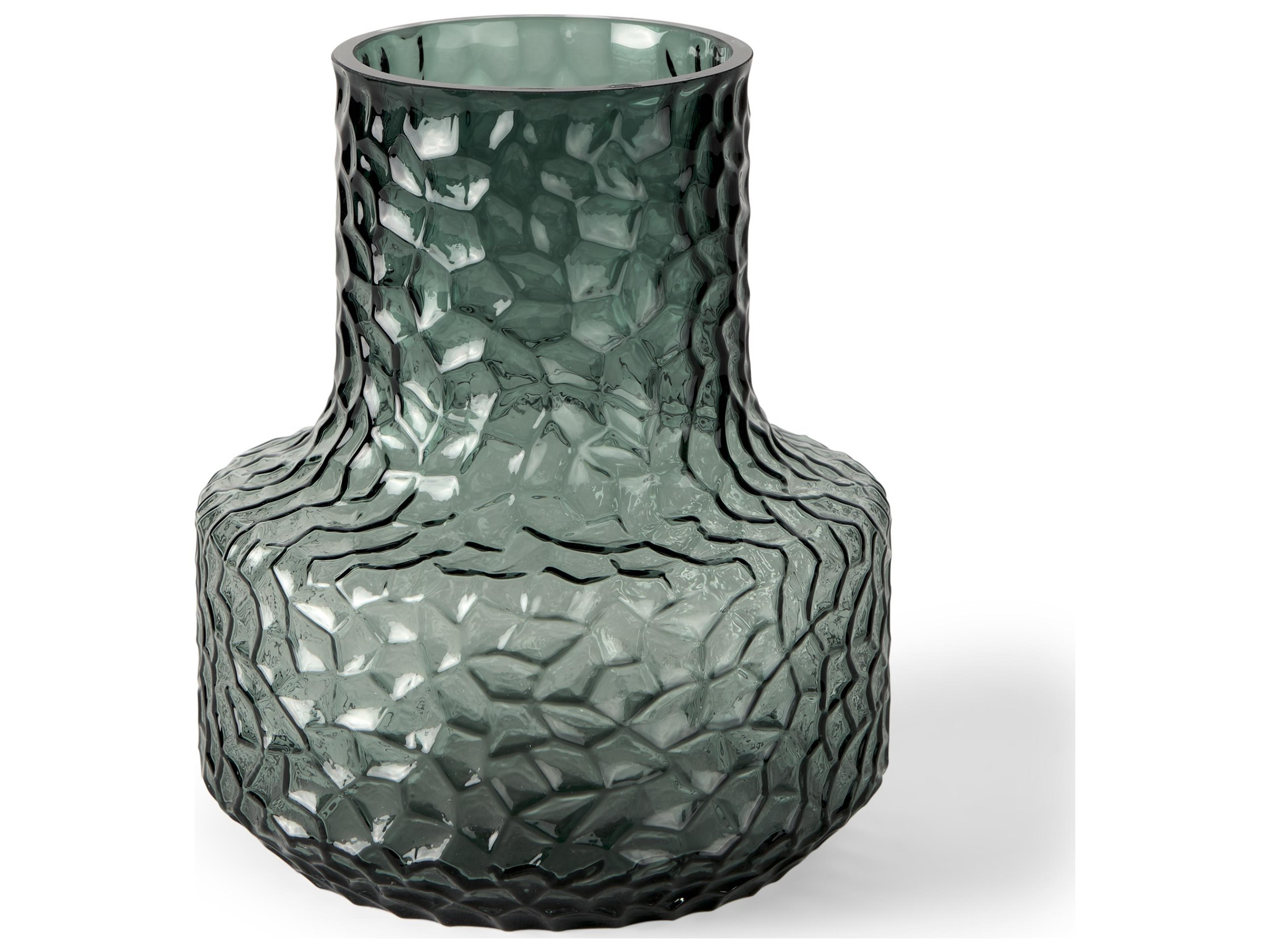 Jolene Short Green Glass Vase