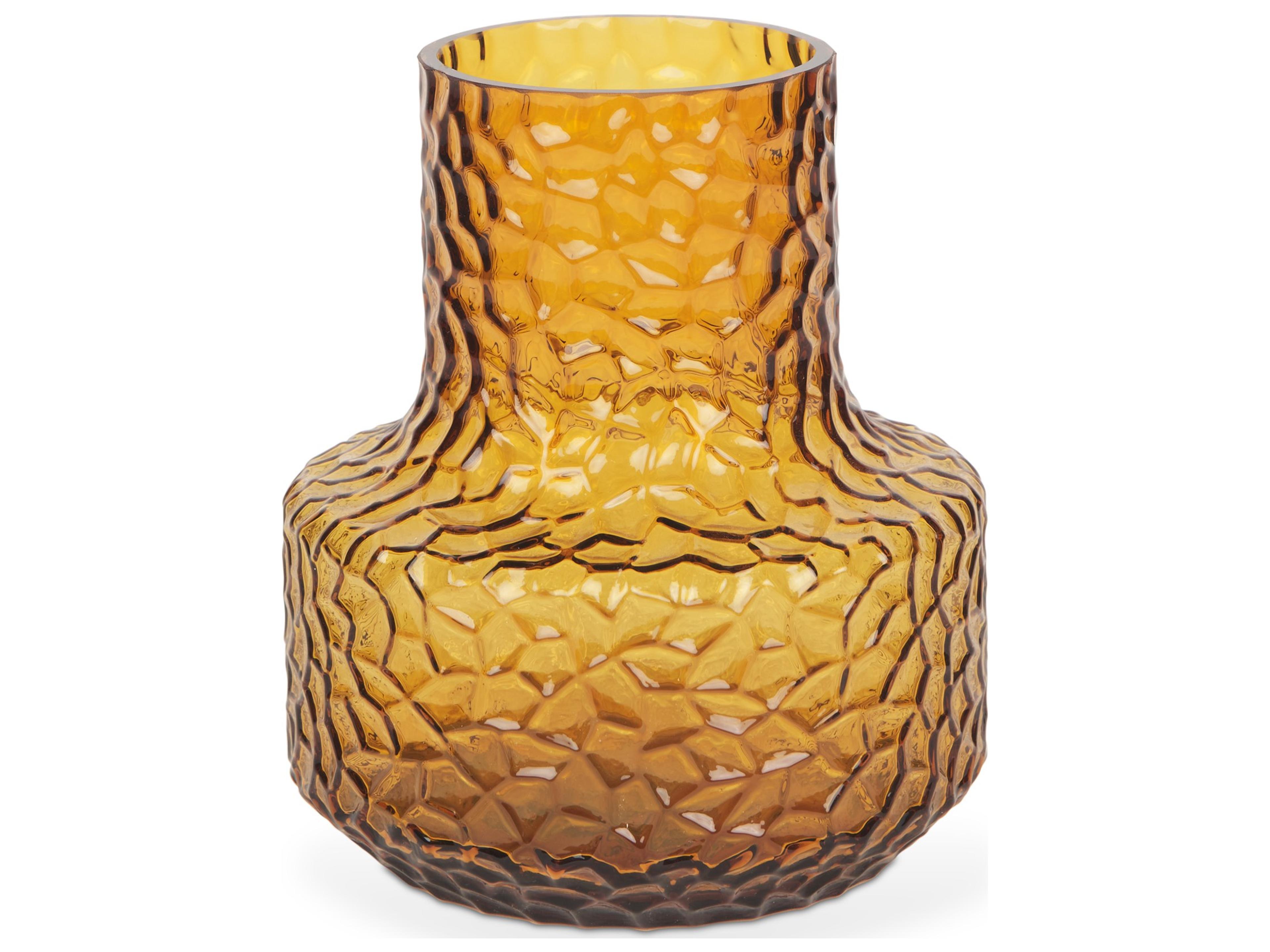 Jolene Short Amber Glass Vase