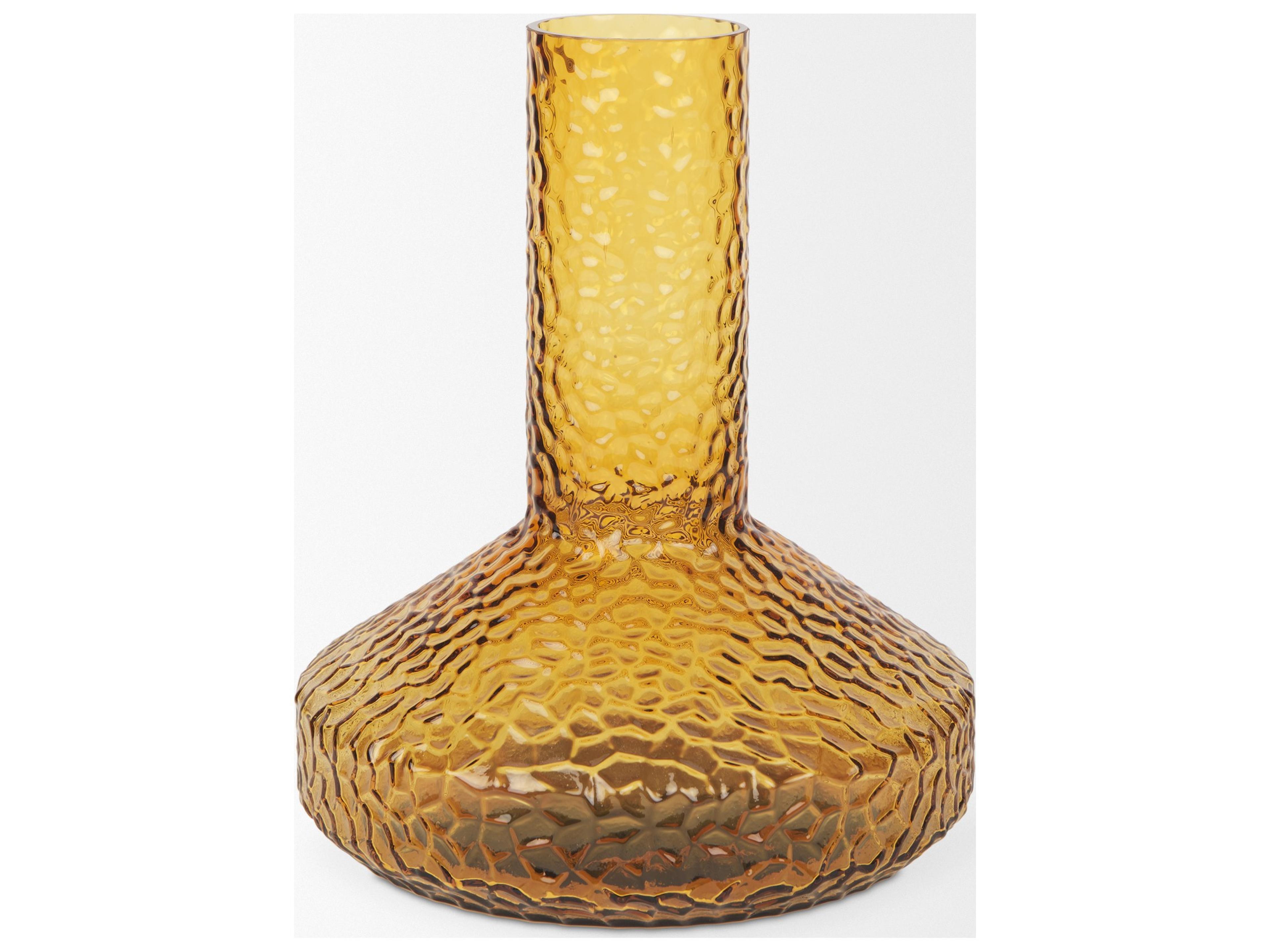 Mercana Jolene Tall  Amber Glass Vase