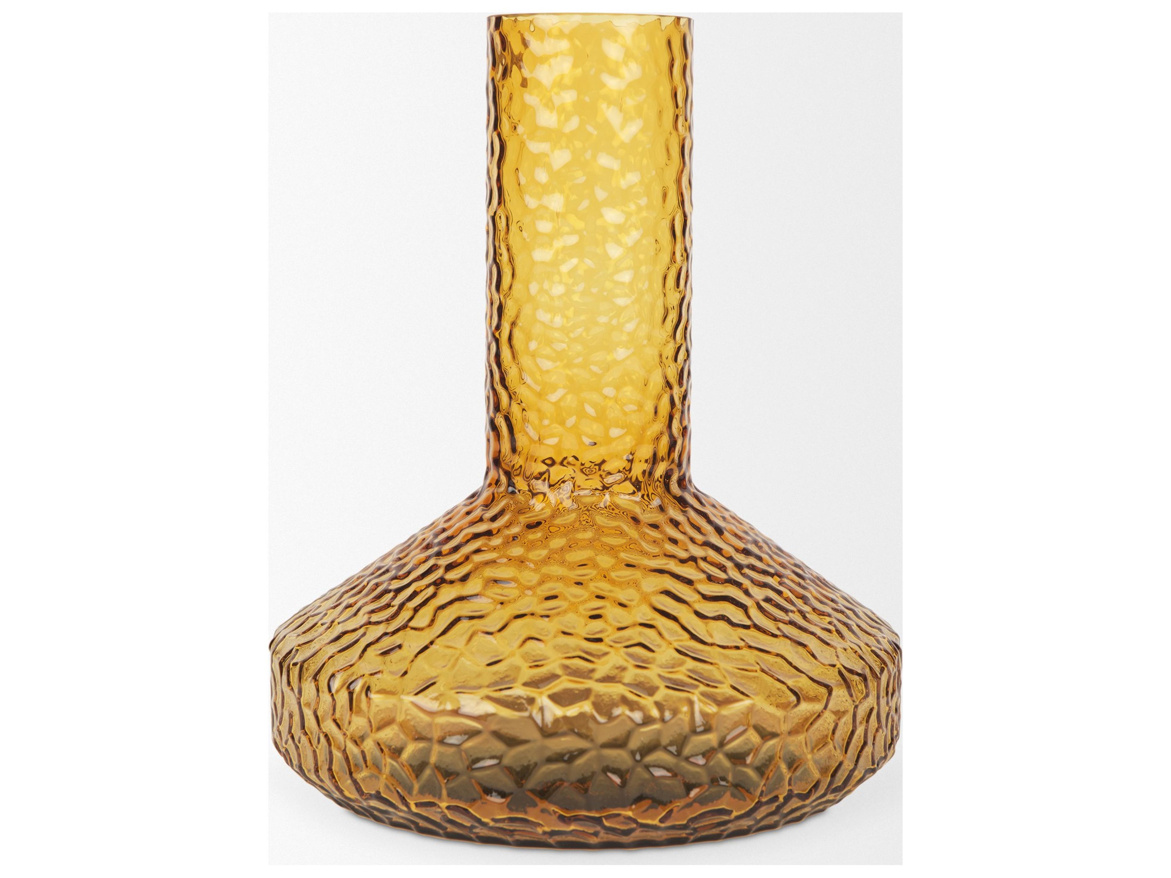 Mercana Jolene Tall  Amber Glass Vase