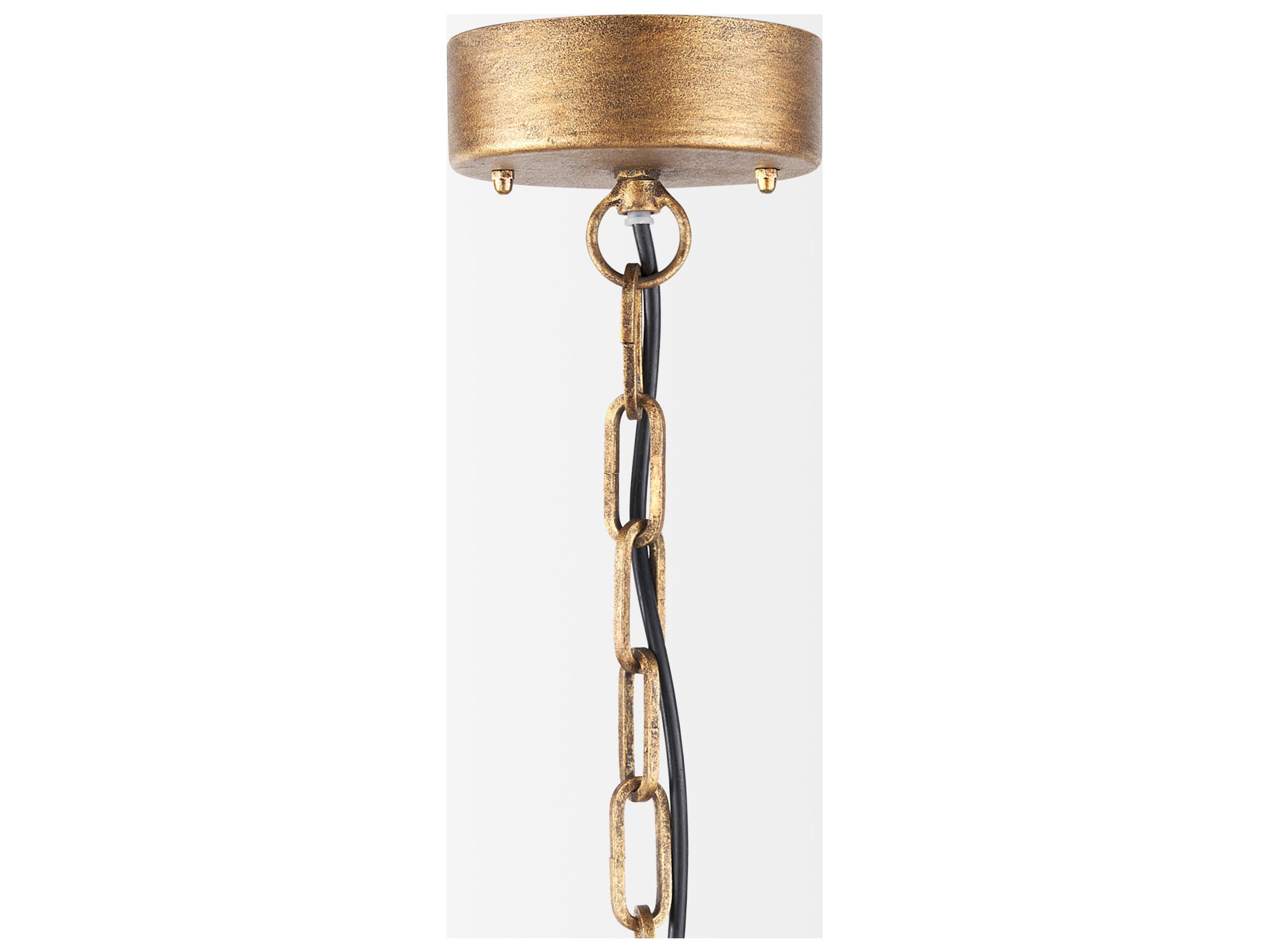 Mercana Rhone Gold Metal and Wood Beaded Chandelier