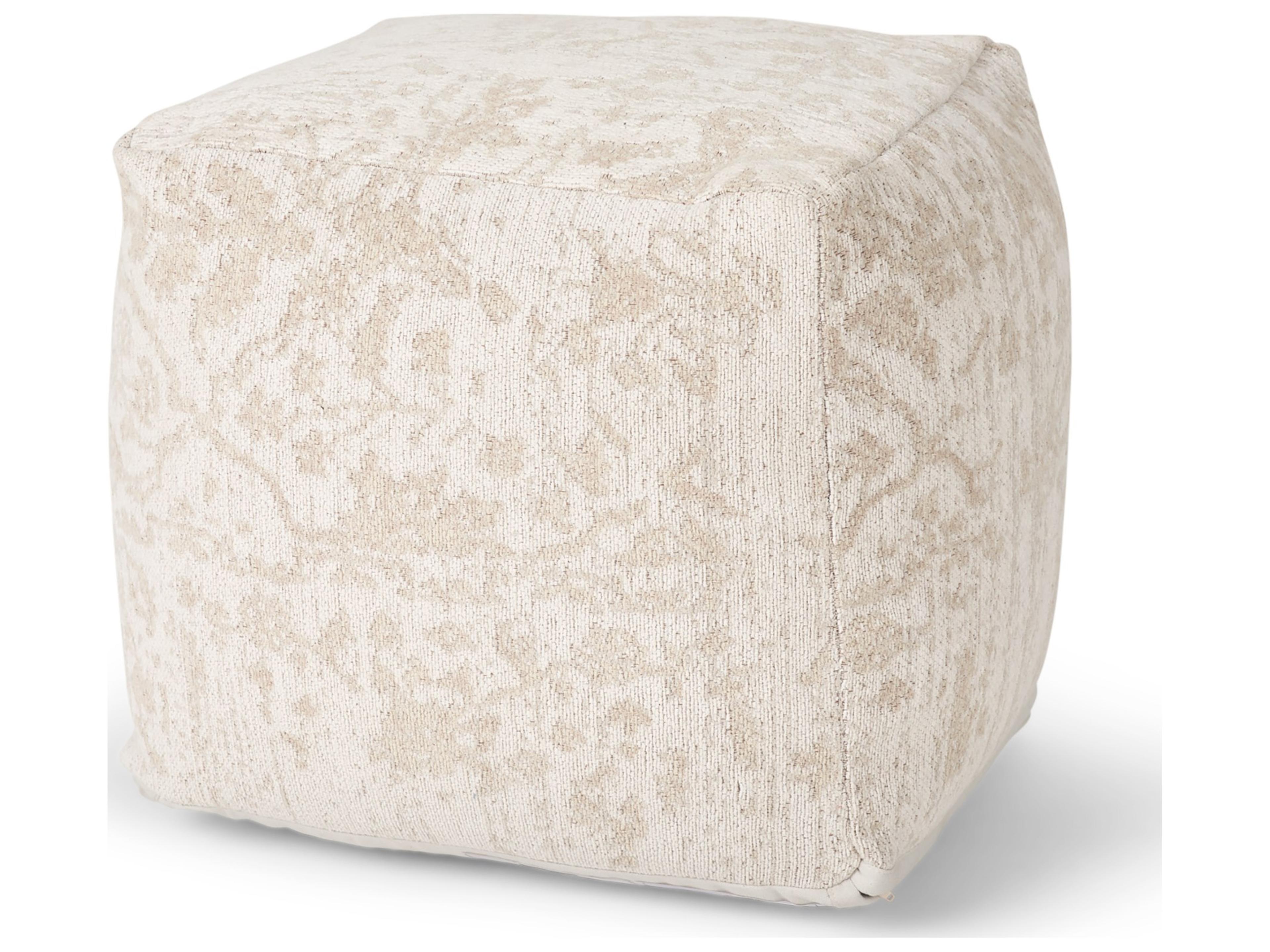 Khloe Small Cream Pouf
