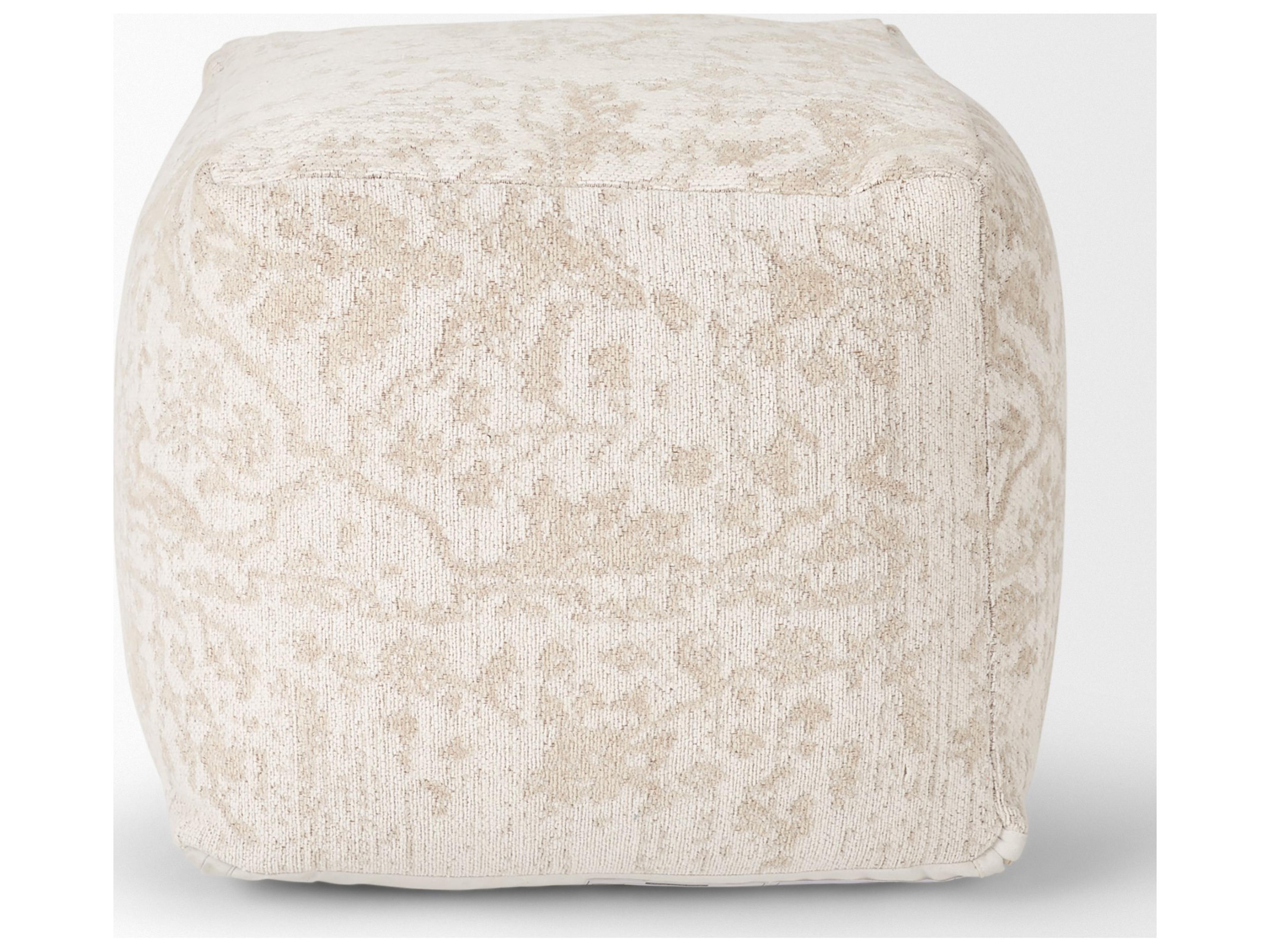 Mercana Khloe Small Cream Pouf