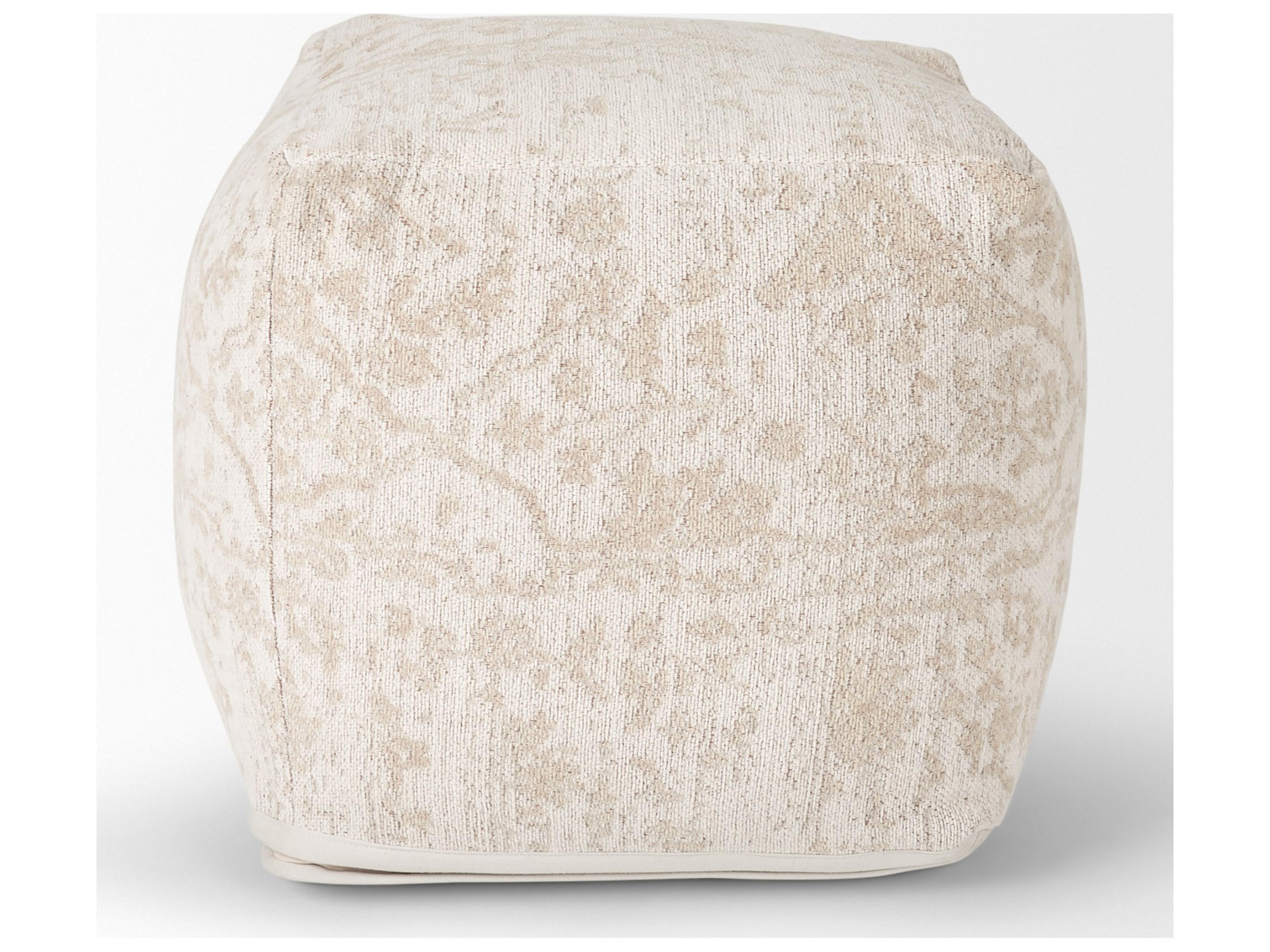 Mercana Khloe Small Cream Pouf