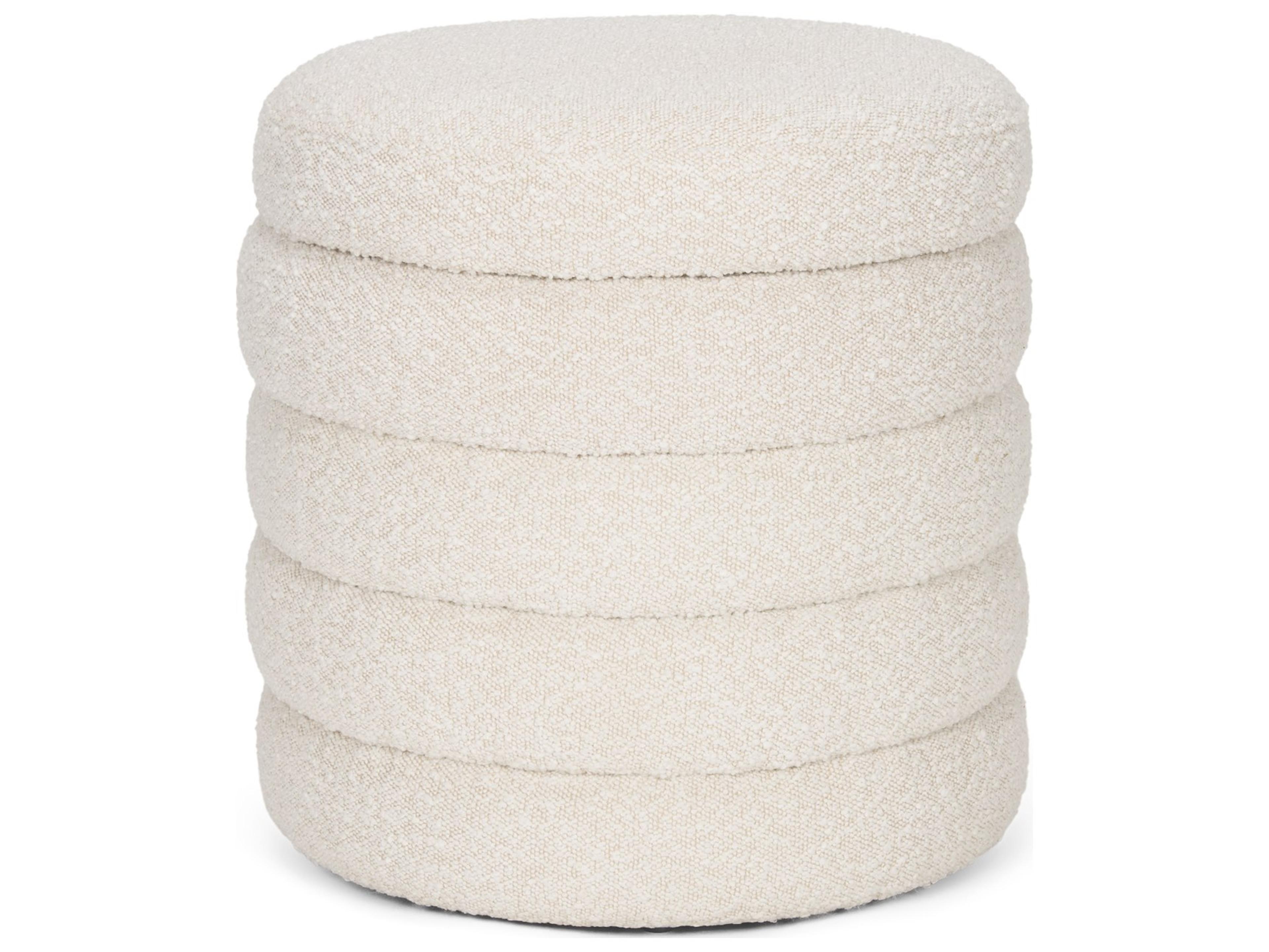 Elise Cream Boucle Upholstered Storage Ottoman