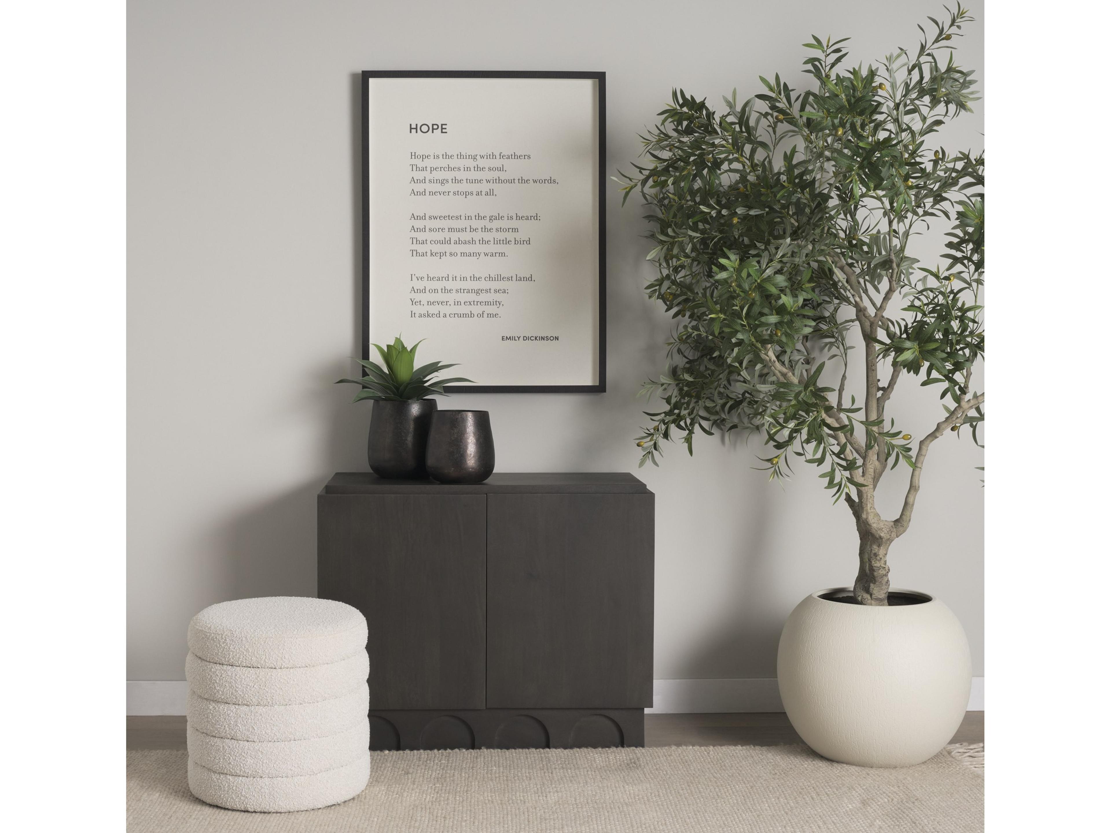 Mercana Elise Cream Boucle Upholstered Storage Ottoman