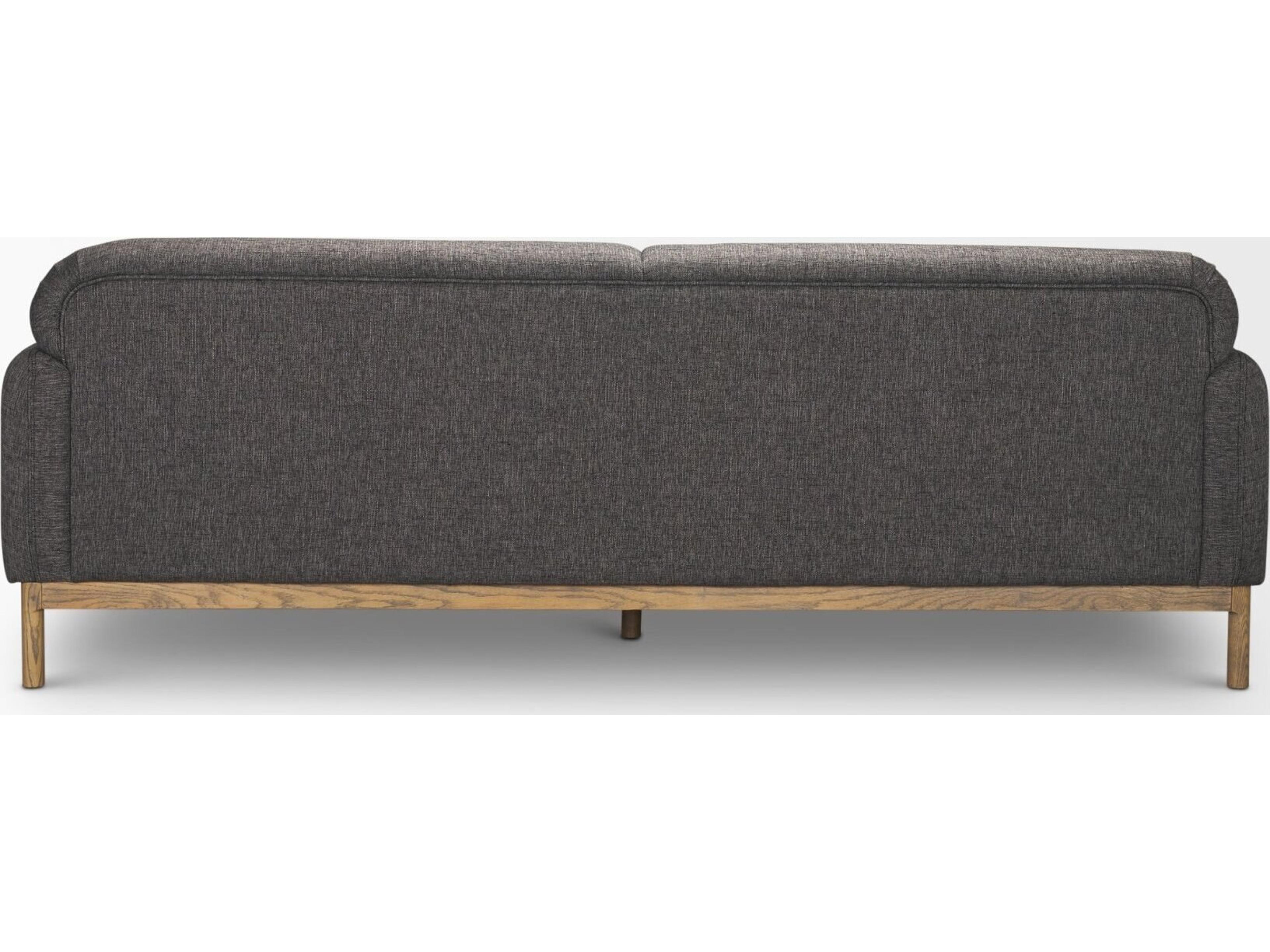 Mercana Hale Sofa W/ Medium Brown Wood and Gray Fabric