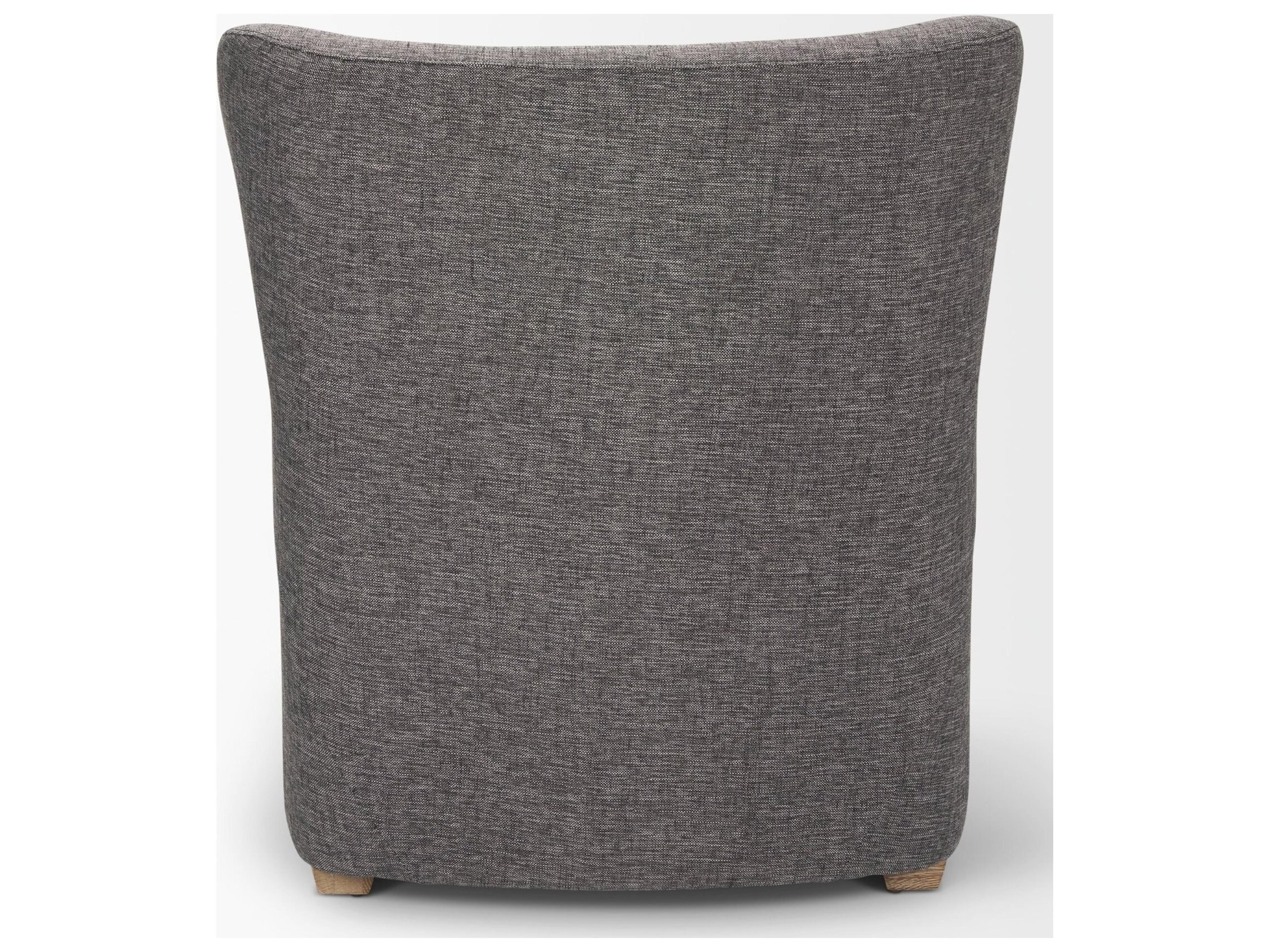 Mercana Dunstan Accent Chair Upholstered Gray Twill Fabric and Medium Brown Wood Feet