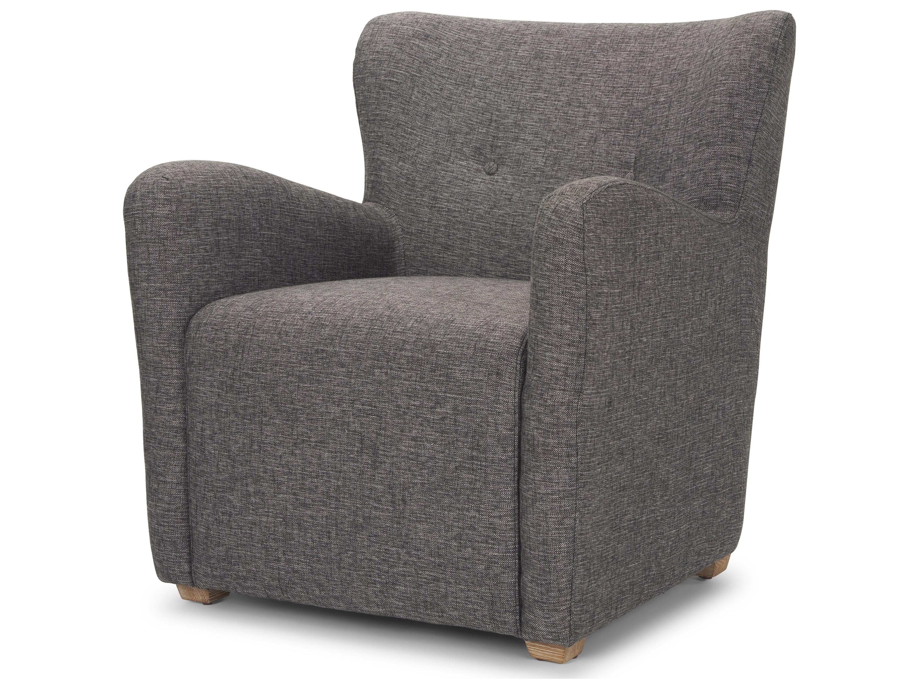 Mercana Dunstan Accent Chair Upholstered Gray Twill Fabric and Medium Brown Wood Feet