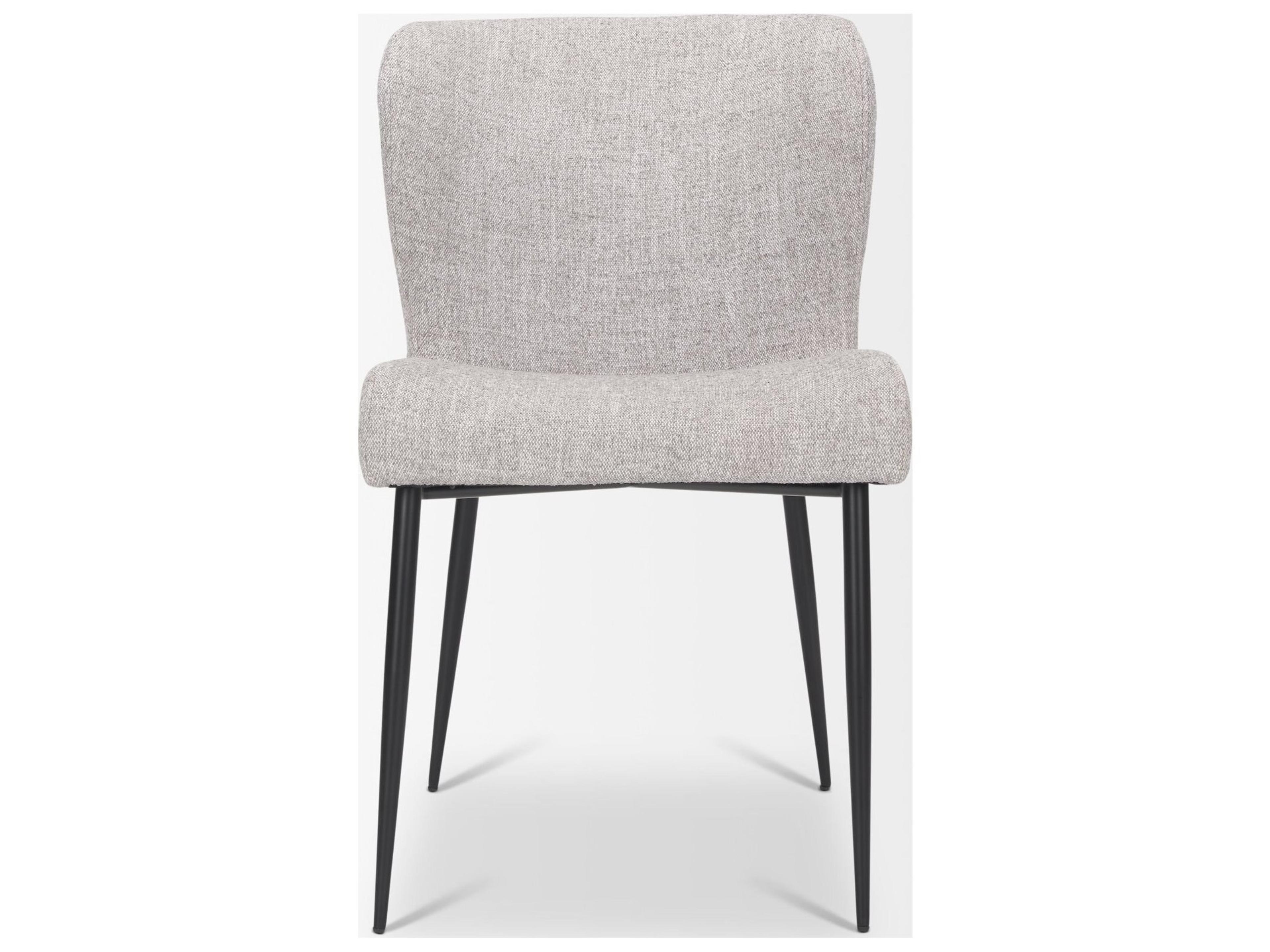 Mercana Hartt Dining Chair W/ Matte Black Metal Frame and Gray Fabric