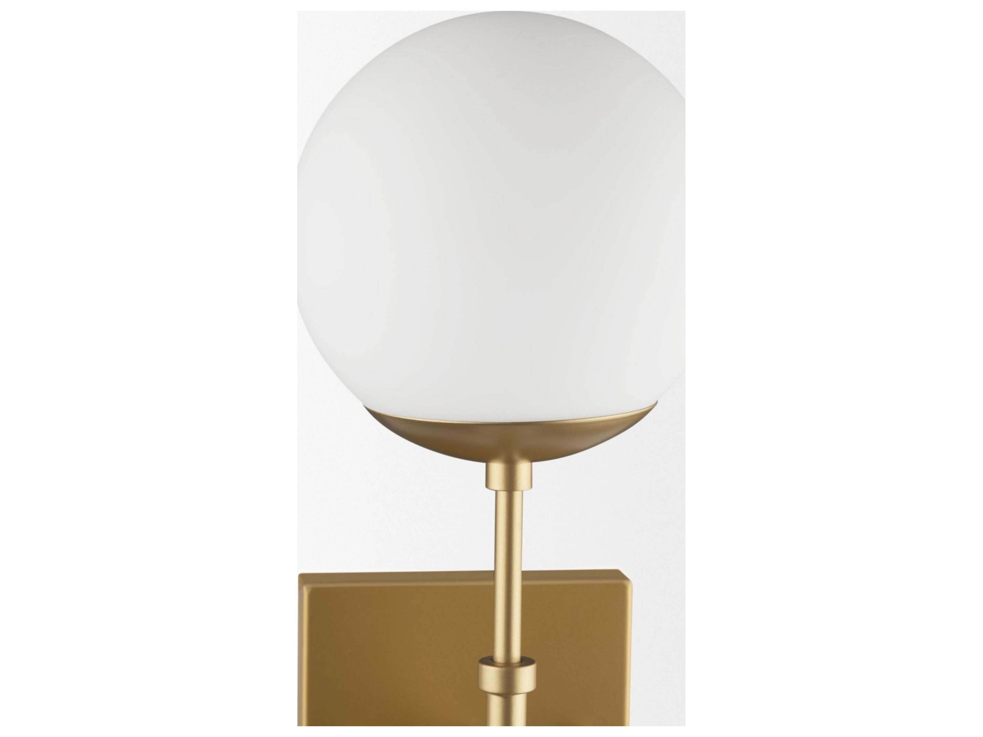 Mercana Edie Brushed Gold Metal w/ Frosted Glass Globes 2-Light Wall Sconce