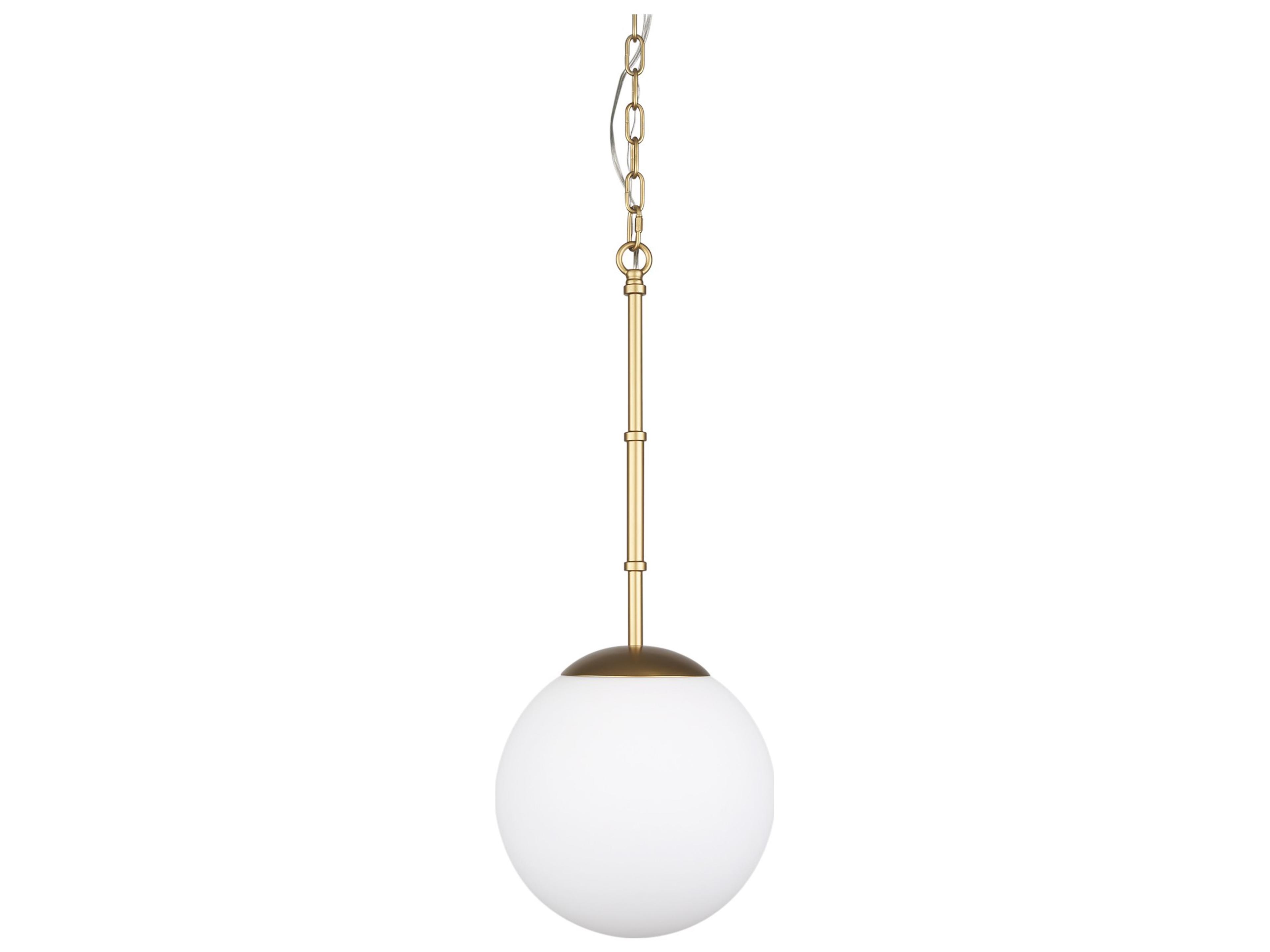 Edie Brushed Gold Metal w/ Frosted Glass Globe 1-Light Pendant