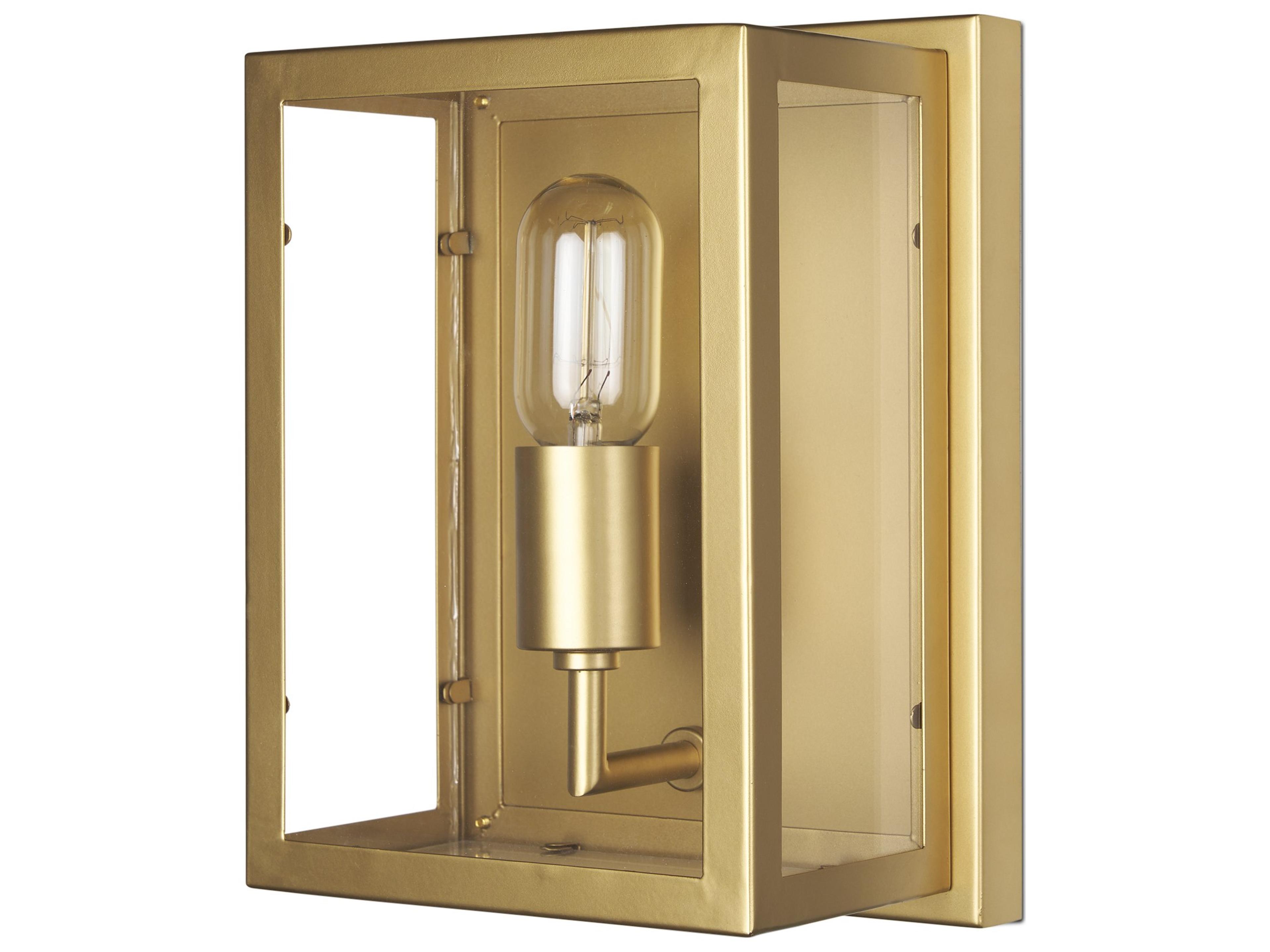 Cairn Brushed Gold Metal w/ Glass 1-Light Wall Sconce