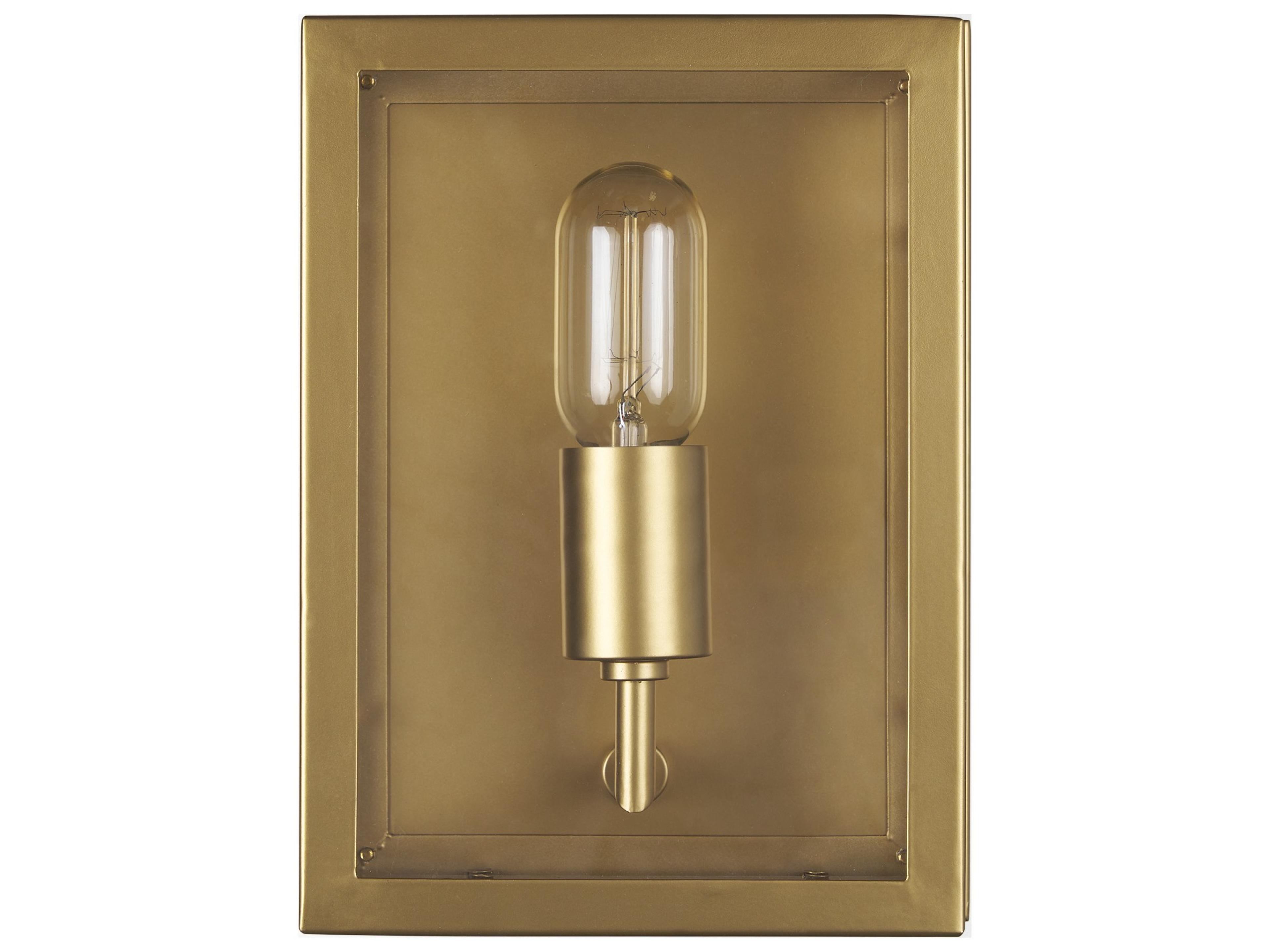 Mercana Cairn Brushed Gold Metal w/ Glass 1-Light Wall Sconce